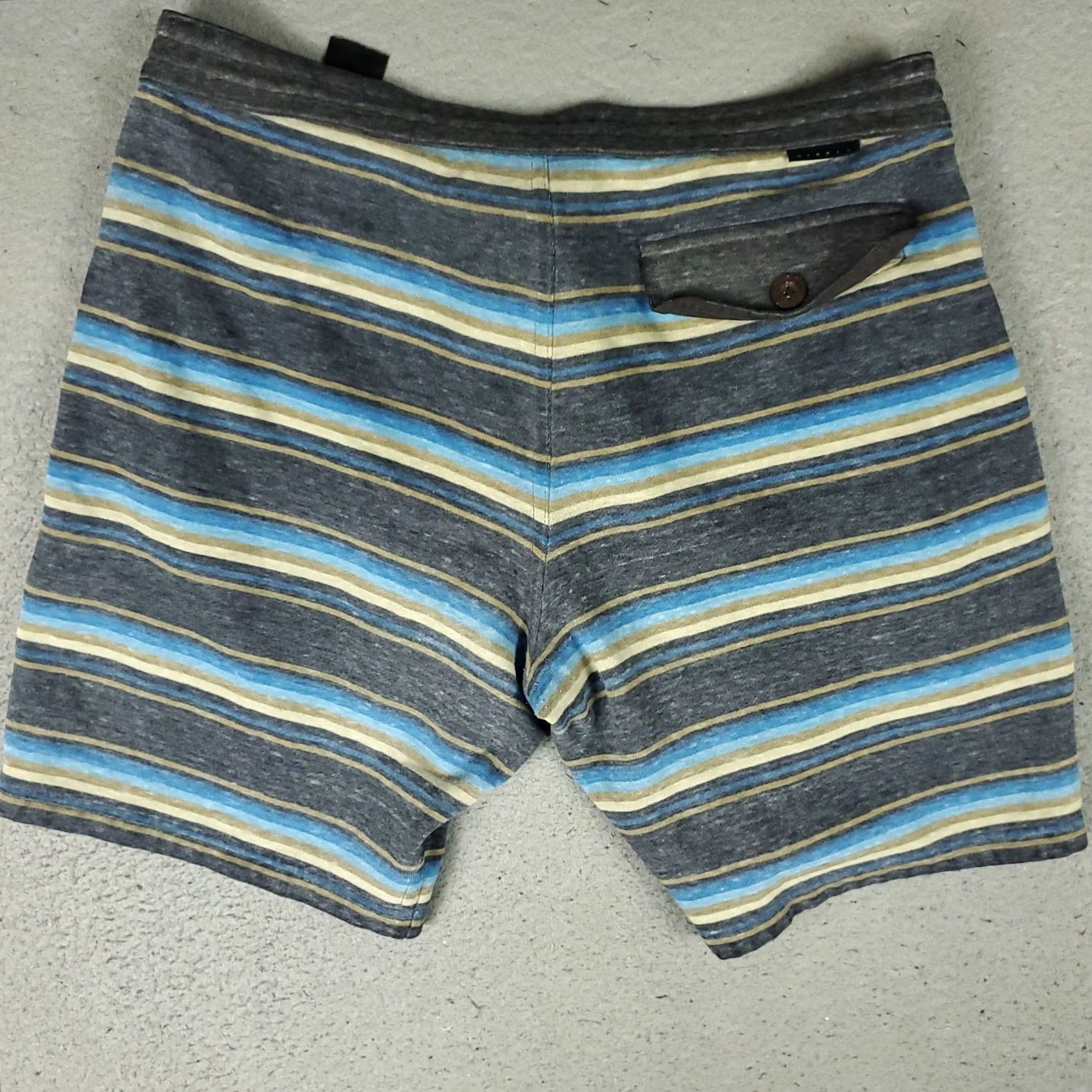 Vissla Vissla Mens Shorts Gray Striped Knit Board Swim Trunks 32 Bottom Size US 32 / EU 48 - 6 Thumbnail