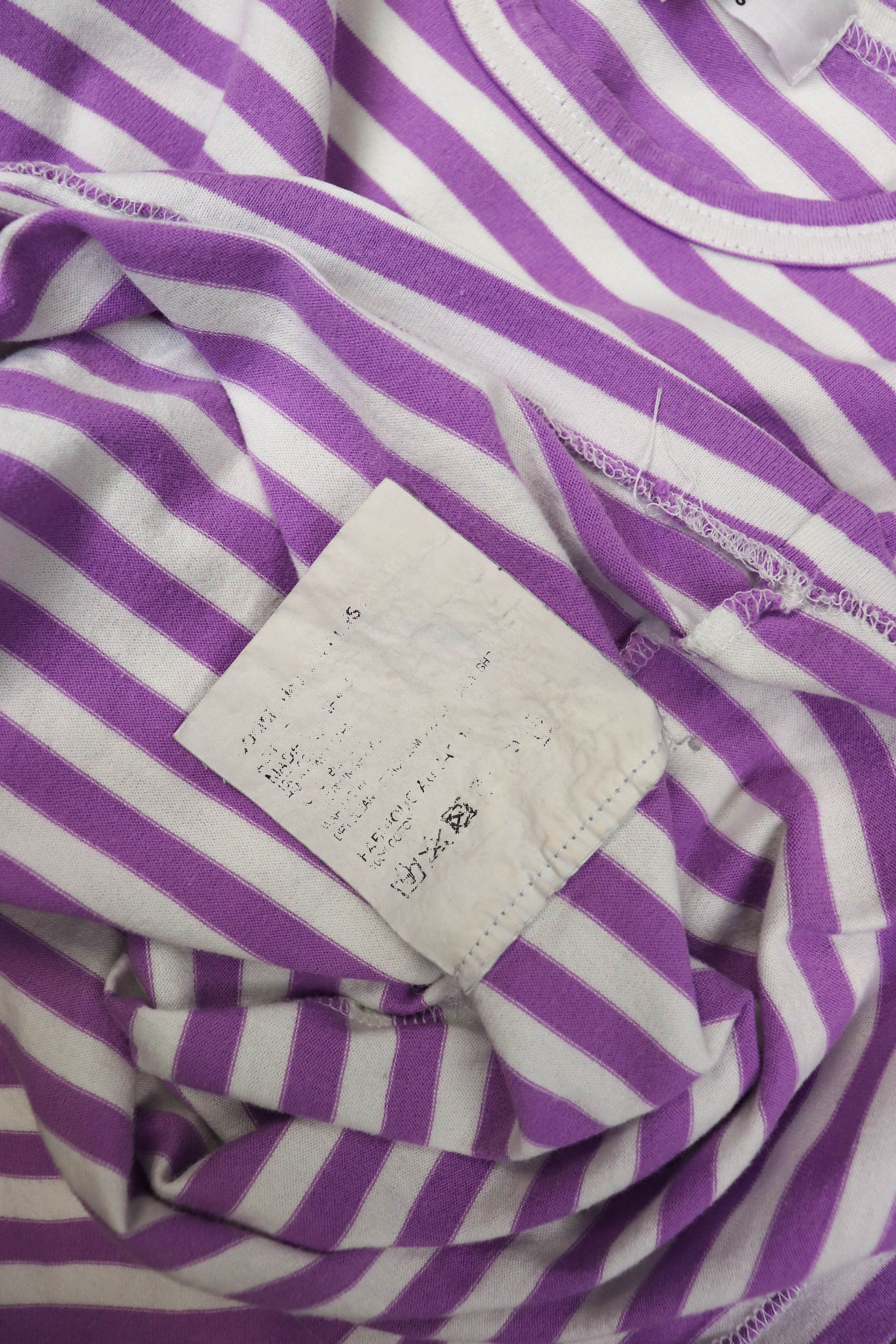 Comme des Garcons Comme des Garçons Purple White Striped Long Sleeve T-shirt Size S / US 4 / IT 40 - 10 Thumbnail
