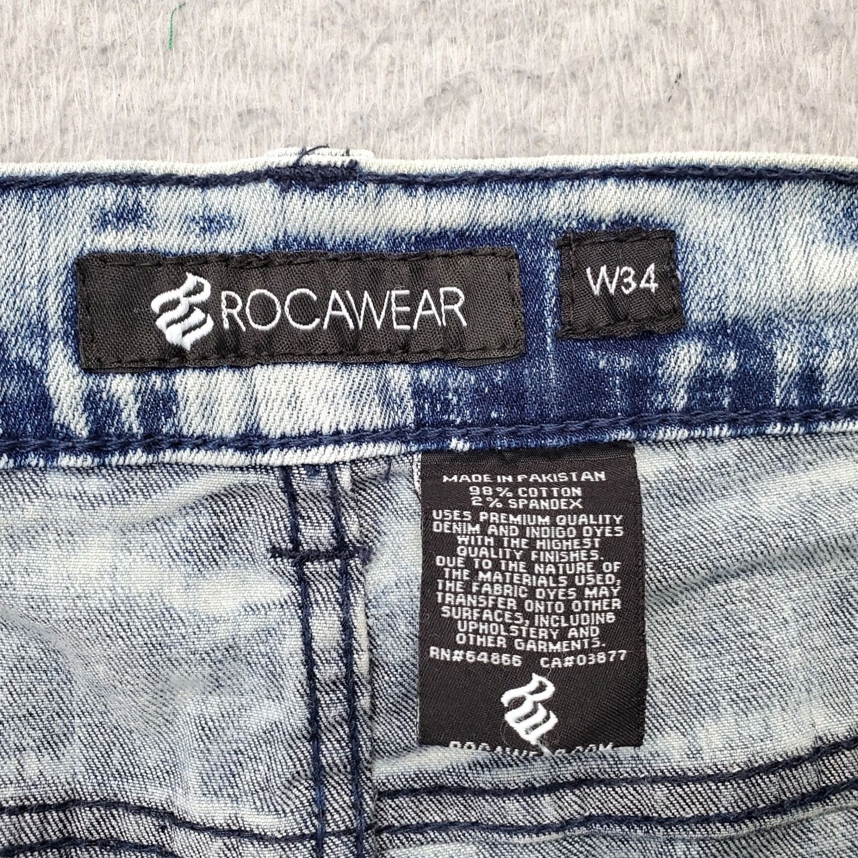 Rocawear Rocawear Mens Baggy Shorts 34 5-Pocket Design Multicolor Acid Wash Pintuck Bermuda Denim Casual Shorts Size US 34 / EU 50 - 6 Thumbnail