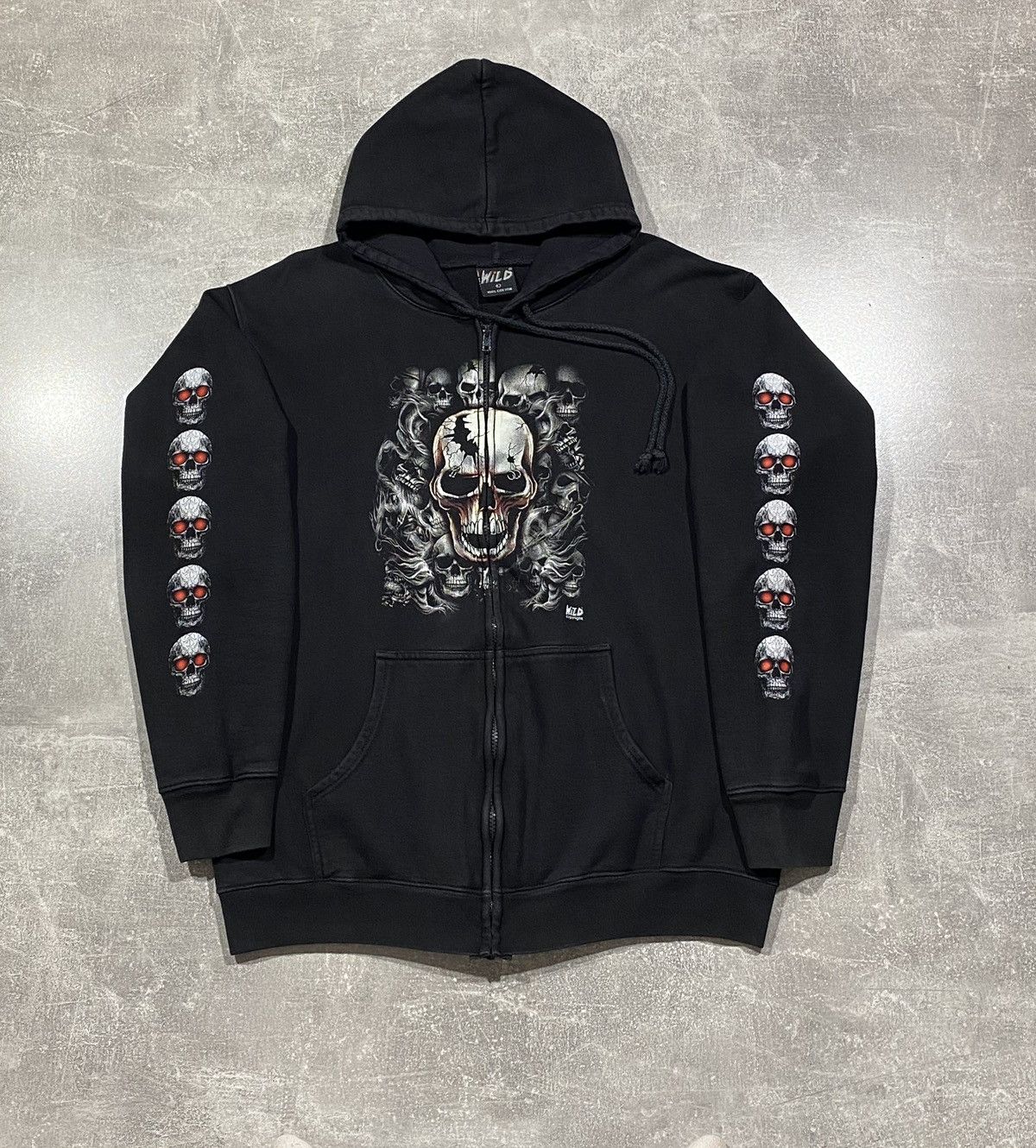 Vintage Vintage Wild Skulls Hoodie Neon Logo gothic street style Size US M / EU 48-50 / 2 - 1 Thumbnail