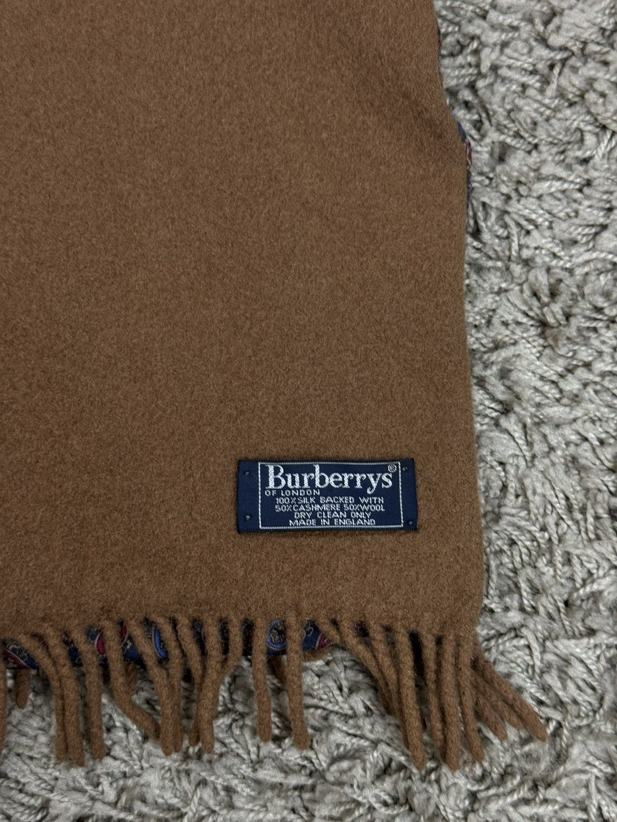 Burberry × Vintage Vintage woo /silk scarf Burberry’s 90s original luxury item Size ONE SIZE - 4 Thumbnail