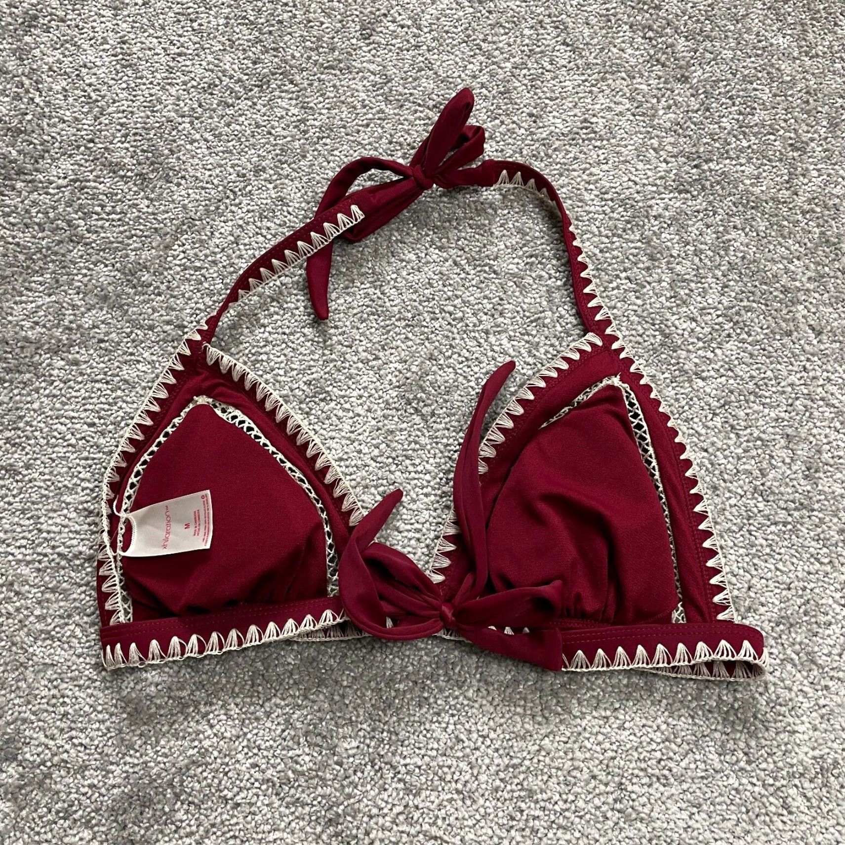 Vintage Xhilaration Brand Swimwear Women's Top Bikini Halter Red Padded Medium Beach Summer Size M / US 6-8 / IT 42-44 - 2 Thumbnail