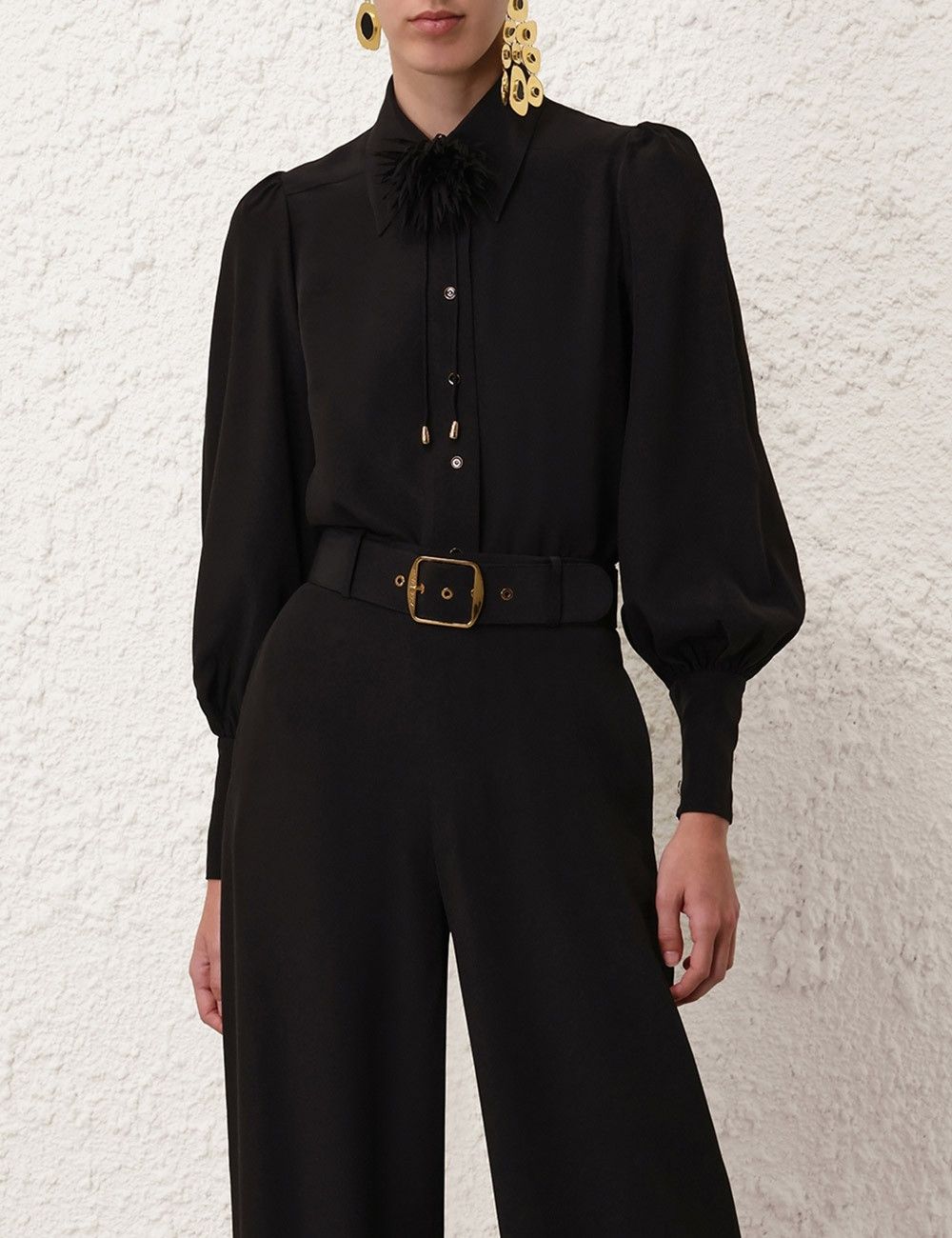 Zimmermann oc11z0825 Blouson Shirt in Black Size S / US 4 / IT 40 - 2 Thumbnail