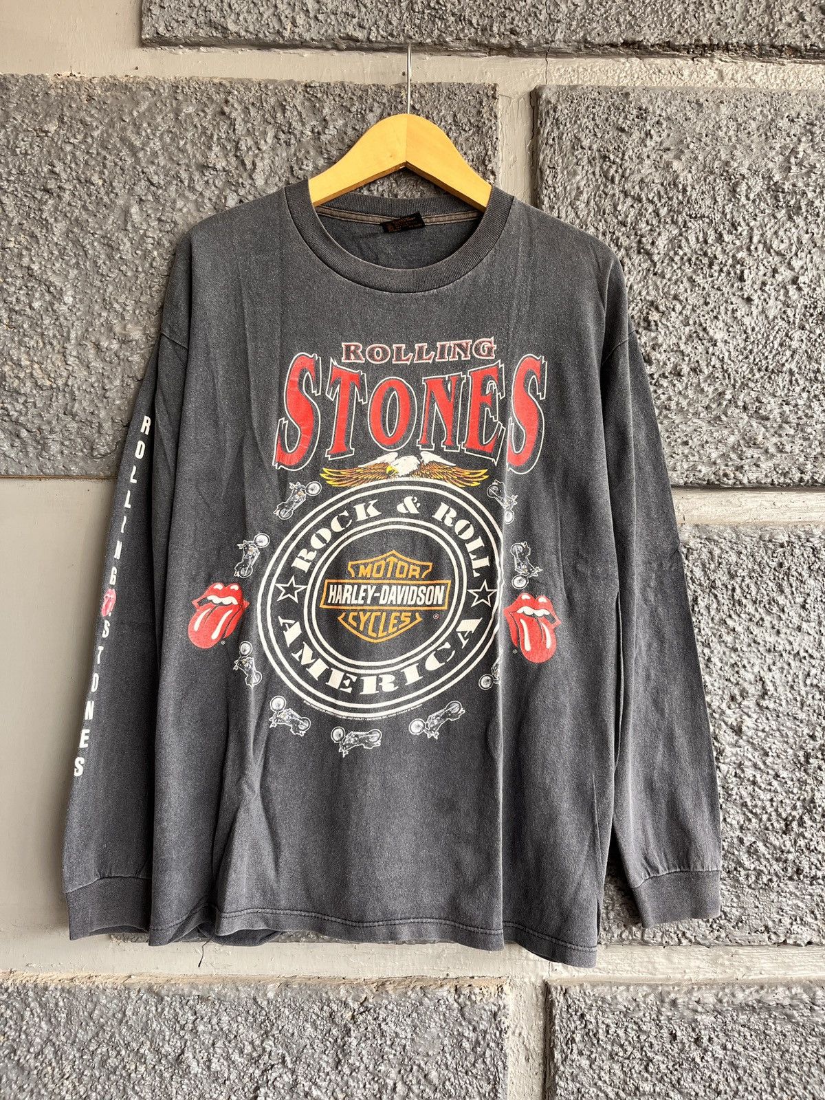 Vintage HARLEY DAVIDSON X ROLLING STONE Size US L / EU 52-54 / 3 - 1 Thumbnail