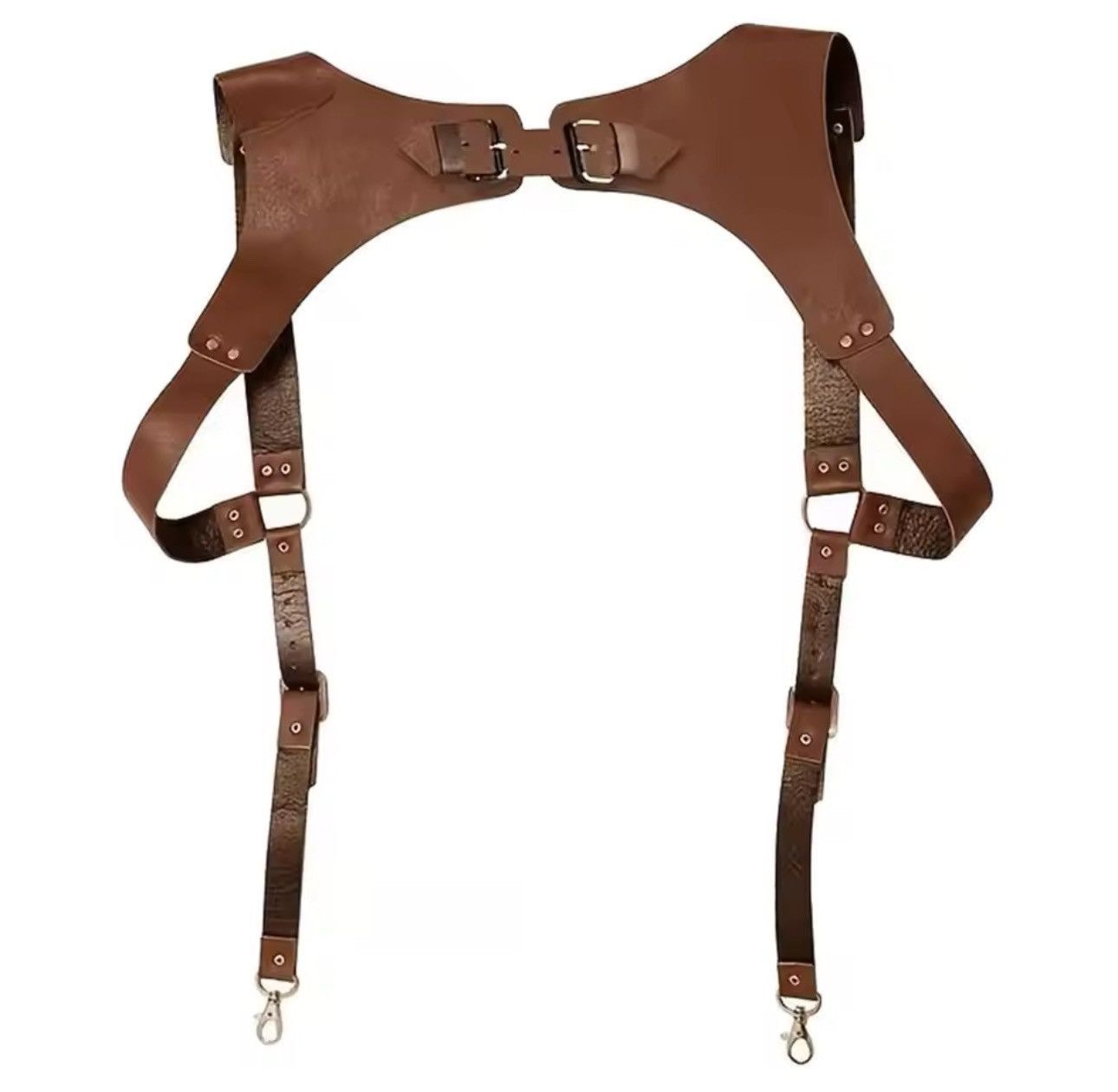 Jewelry × Vintage Brown Retro Vintage Men's Suspenders Belts Size ONE SIZE - 3 Thumbnail