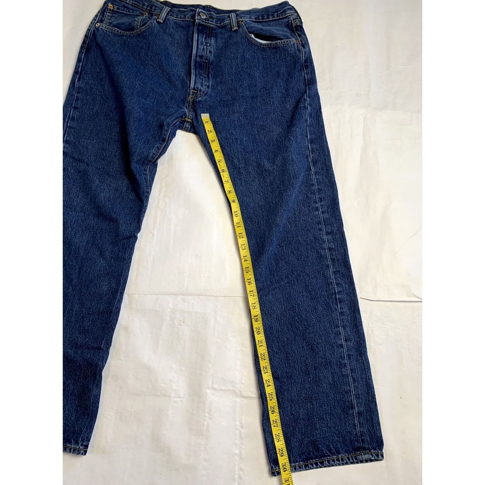 Levi's Levi’s 501 Jeans Mens 38x32 Blue Straight Button Fly Western American Denim Jeans Regular Fit Mens 90s Cowboy Classic Modern Stonewash Blue Denim Size US 38 / EU 54 - 7 Thumbnail