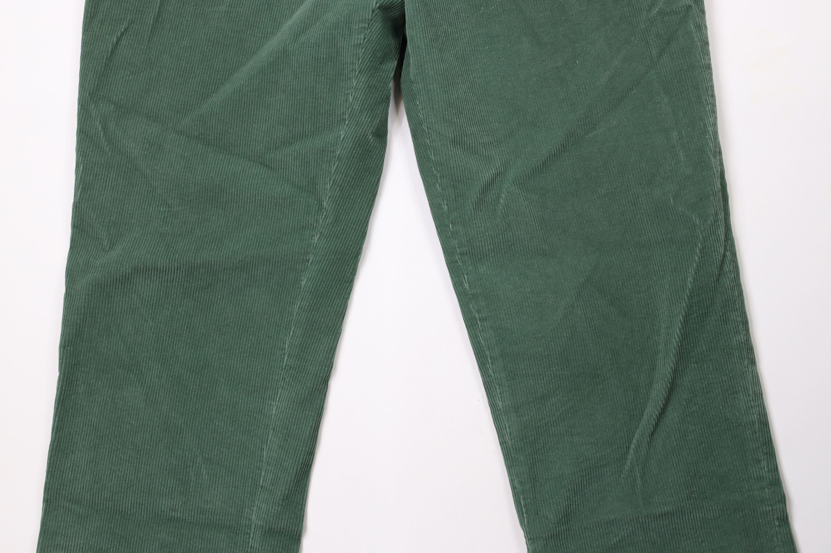 Lands' End × Vintage Vintage 90s Lands End Wide Leg Corduroy Chino Pants Green Size US 38 / EU 54 - 3 Thumbnail