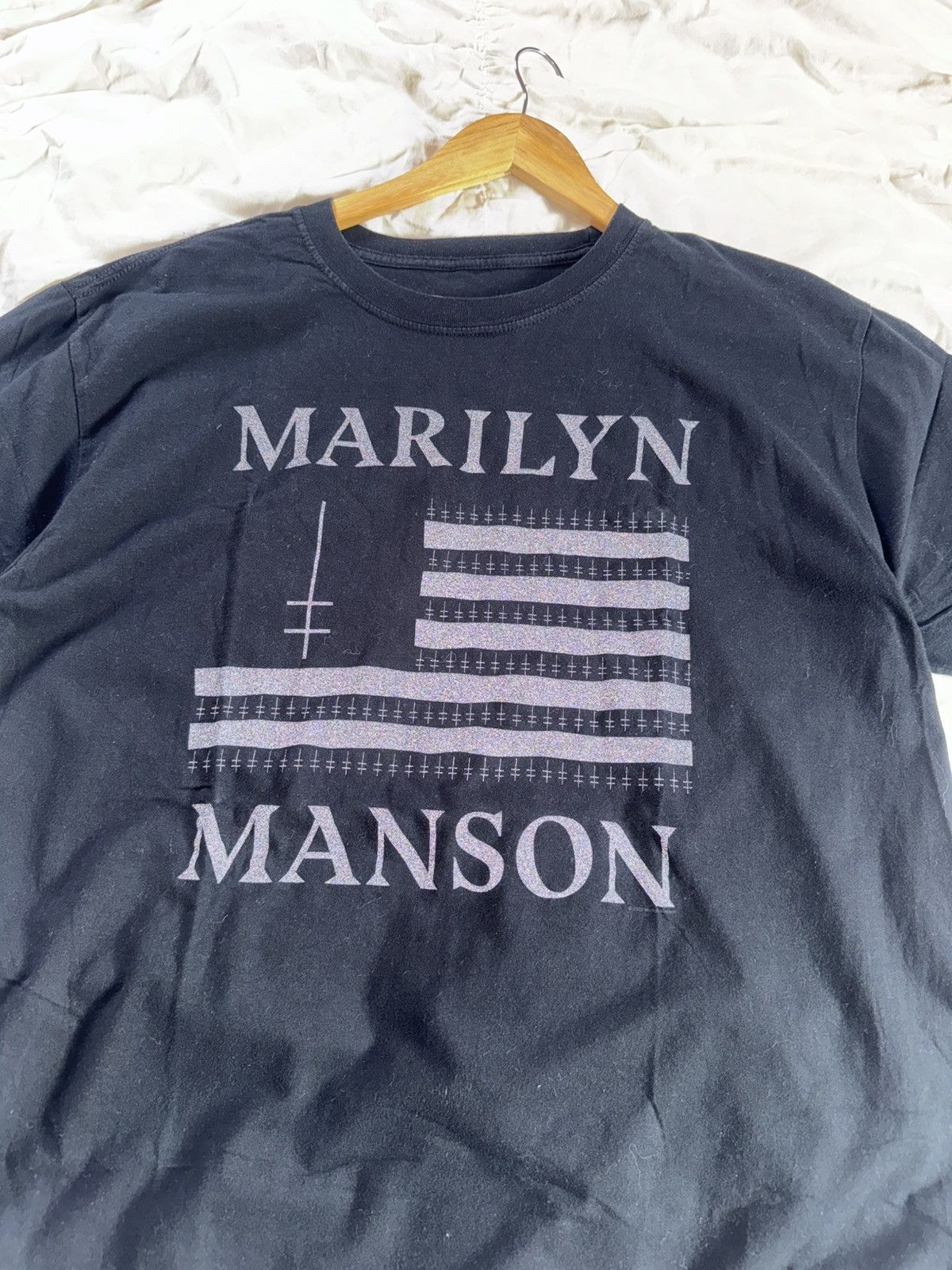 Marilyn Manson Marilyn Manson black flag reflective tee Size US XL / EU 56 / 4 - 3 Thumbnail