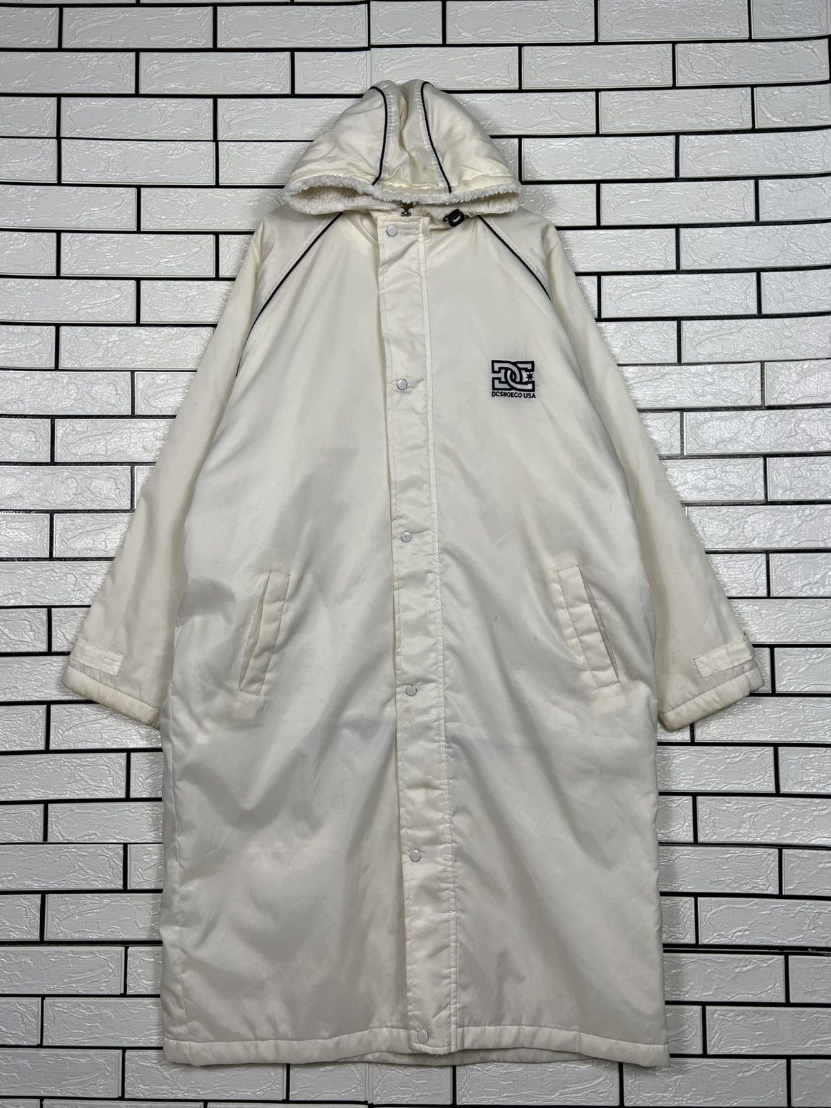 DC Vintage DC SHOE USA Big Logo Long Sherpa Jacket #4038-C183 Size US XL / EU 56 / 4 - 5 Thumbnail