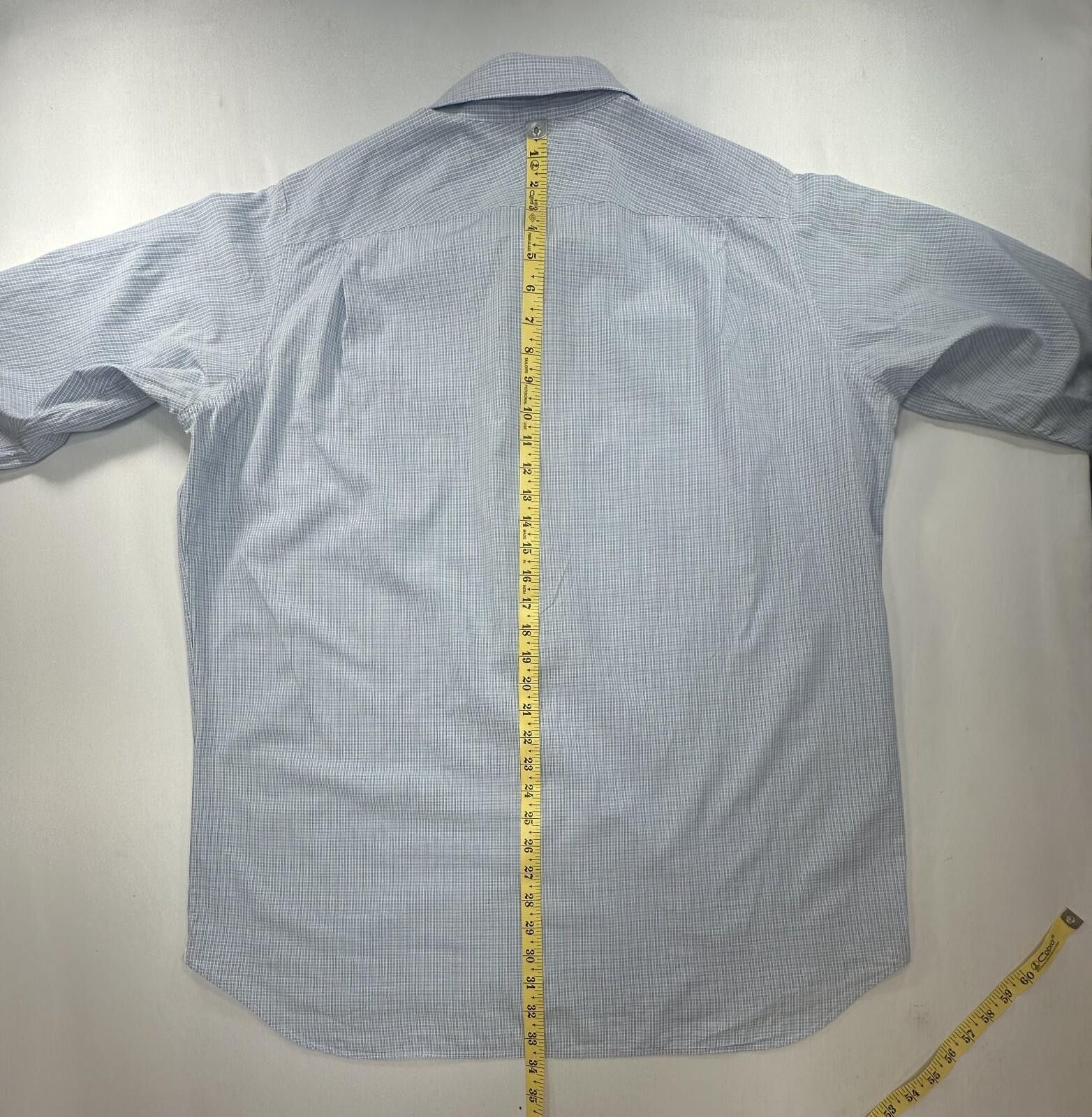 GianMarco Venturi Ventura Checked Tailored L/S Oxford Button Up Blue Mens XL Size US XL / EU 56 / 4 - 3 Thumbnail