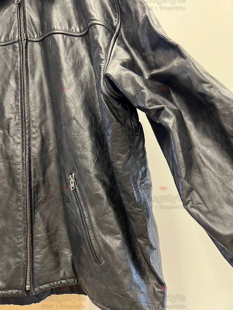 Balenciaga Balenciaga Crushed Distressed Vintage Leather Jacket Size US S / EU 44-46 / 1 - 4 Thumbnail