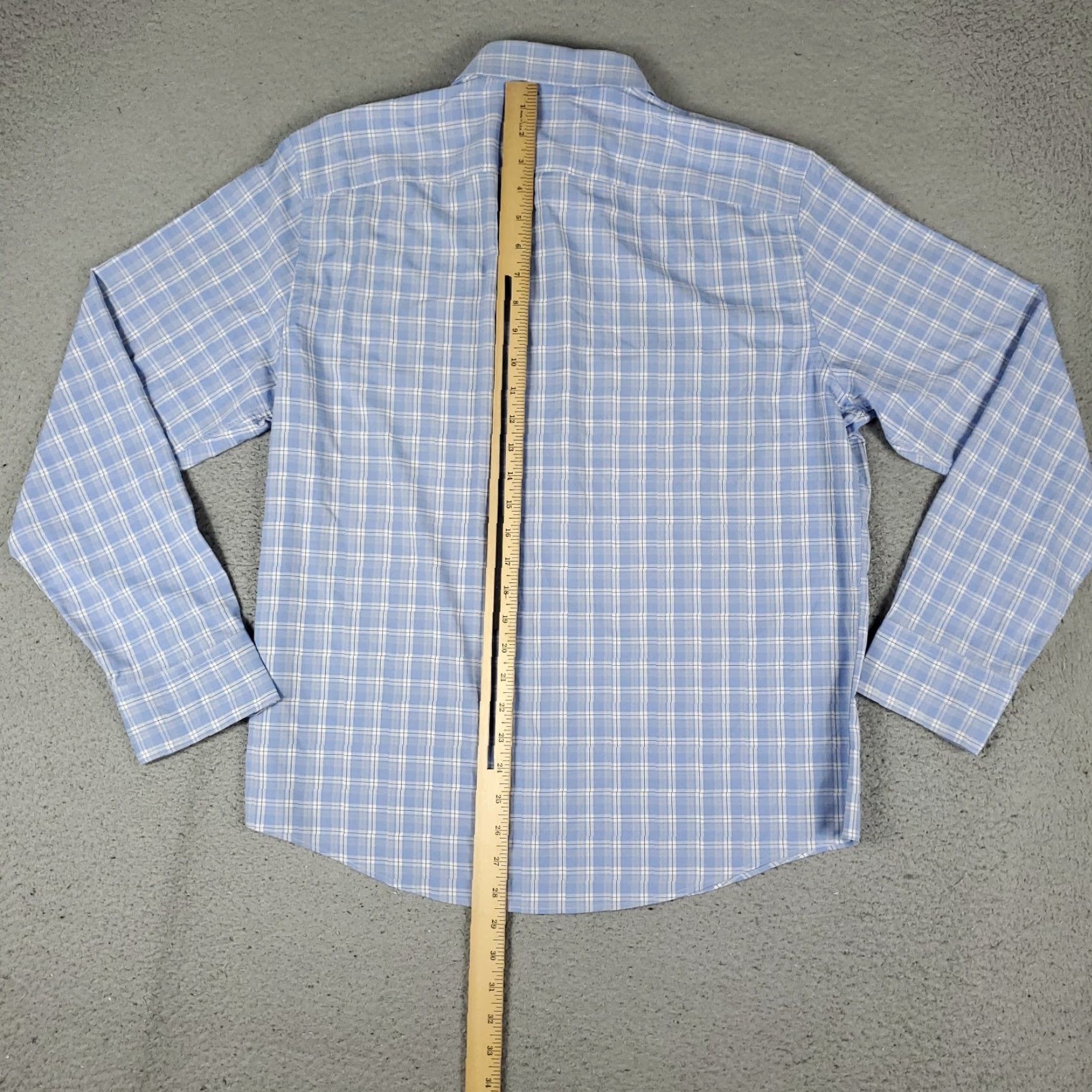 UNTUCKit UNTUCKit Shirt Mens L Blue Plaid Nylon Stretch Button Up Long Sleeve Size US L / EU 52-54 / 3 - 3 Thumbnail