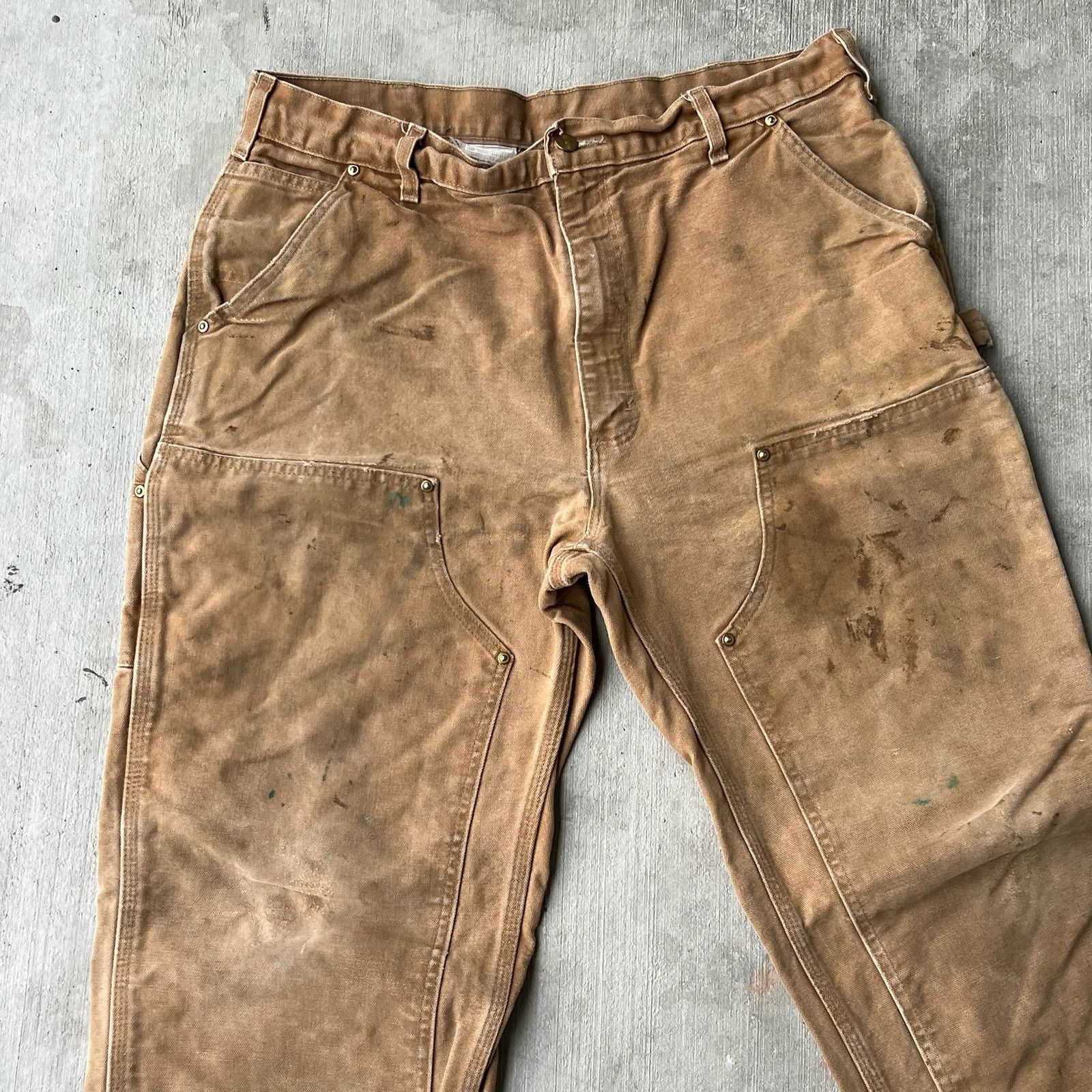 Carhartt × Vintage Carhartt brown double knee work wear carpenter pants Size US 35 - 3 Thumbnail
