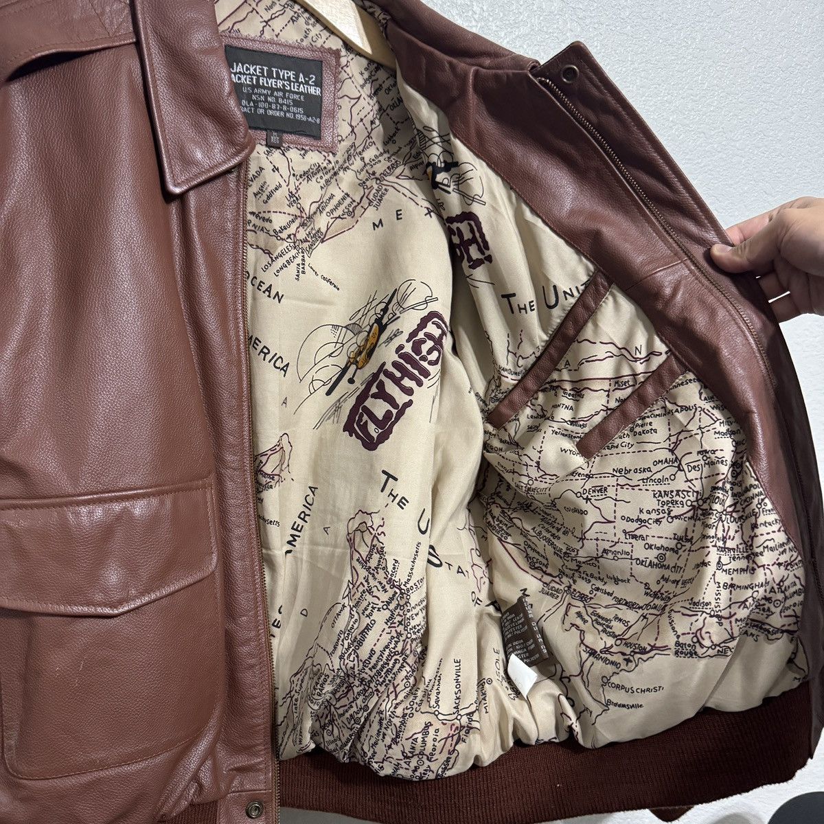 Other Red / Chocolate Brown TYPE A-2 Jacket Flyer’s Leather Boxy Size US M / EU 48-50 / 2 - 4 Thumbnail
