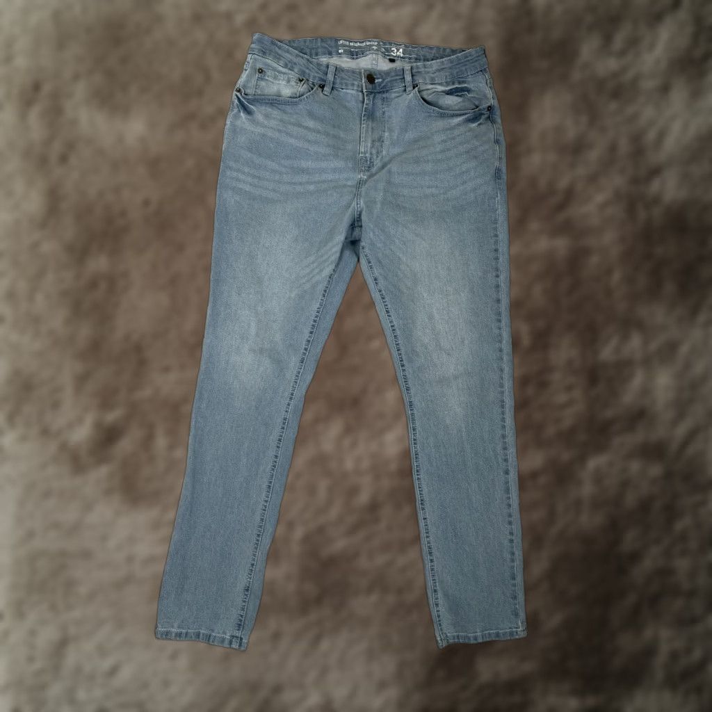 Denime VINTAGE LRG Jeans Mens 34x30 Light Blue Slim Straight Denim Y2K Hip Hop Size US 34 / EU 50 - 1 Thumbnail