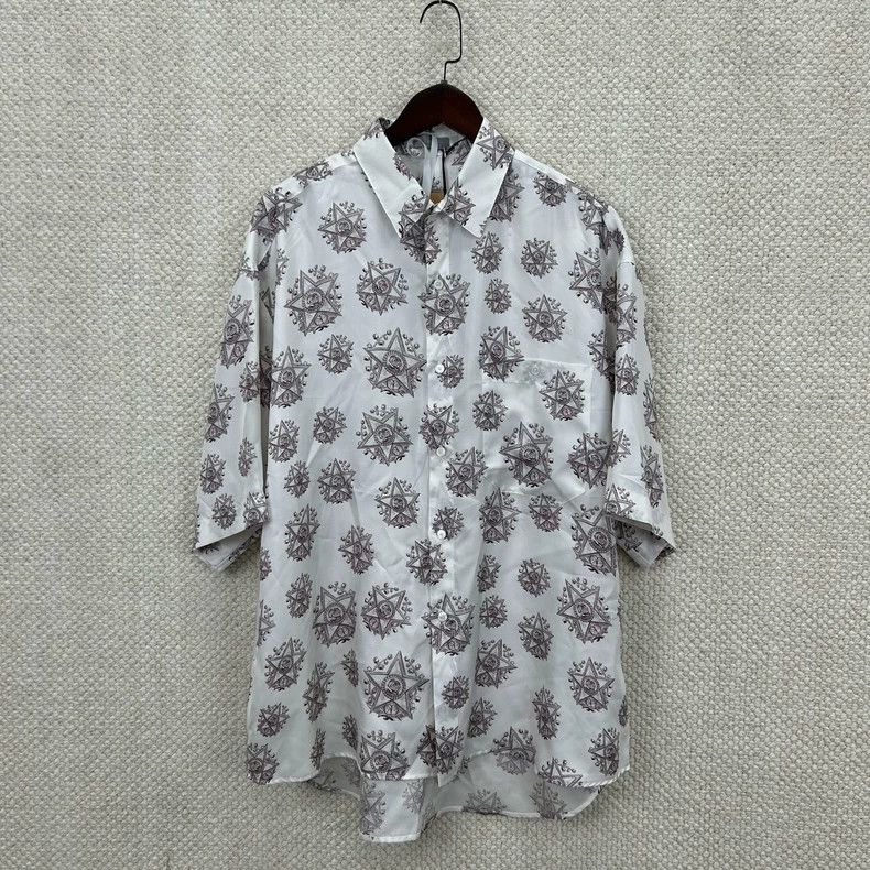 Dior Dior Size41 Short-sleeved shirt with beige pattern print Size US XXS / EU 40 - 1 Thumbnail