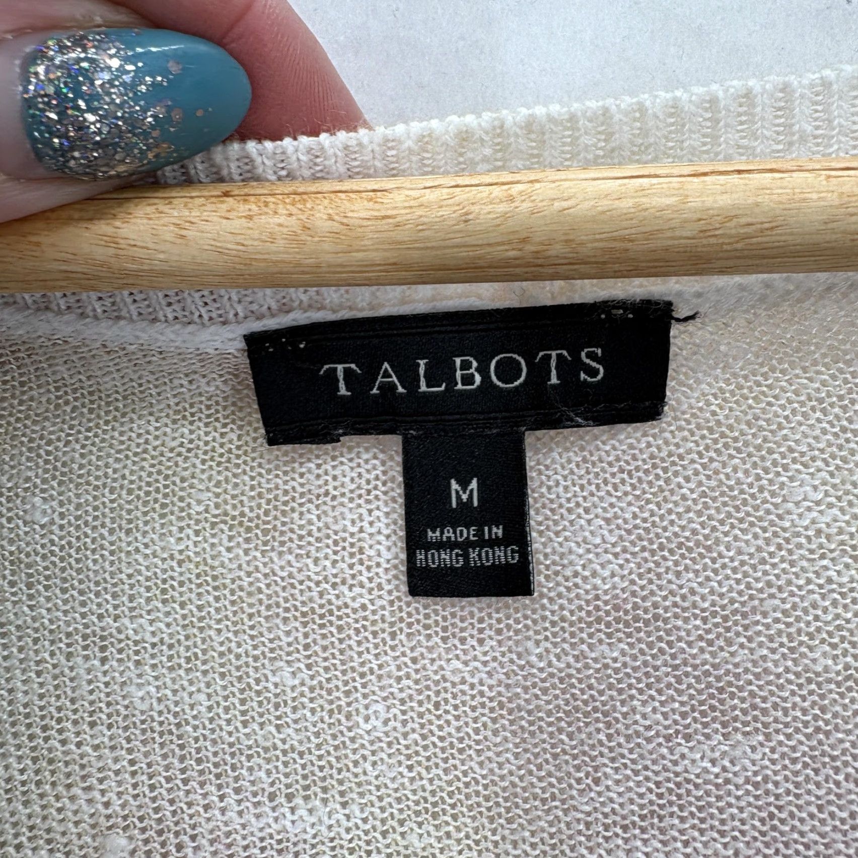 Talbots Talbots Sweater Womens Medium Multicolor Rainbow Tie Dye Linen Blend Scoop Neck Size M / US 6-8 / IT 42-44 - 4 Thumbnail