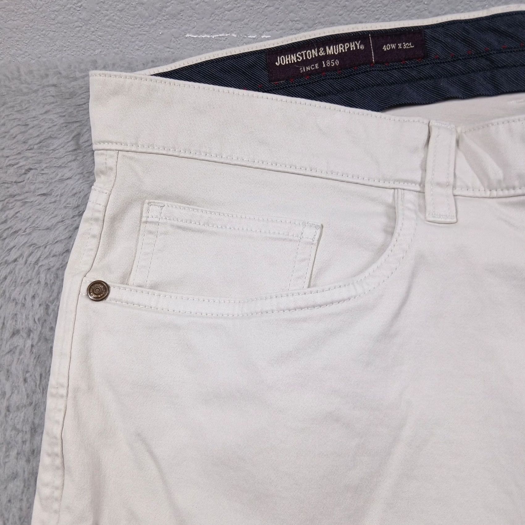 Johnston & Murphy VINTAGE? No. Johnston & Murphy XC4 5-Pocket Performance Pants Men 40x32 Khaki Beige Python? Size US 40 / EU 56 - 4 Thumbnail