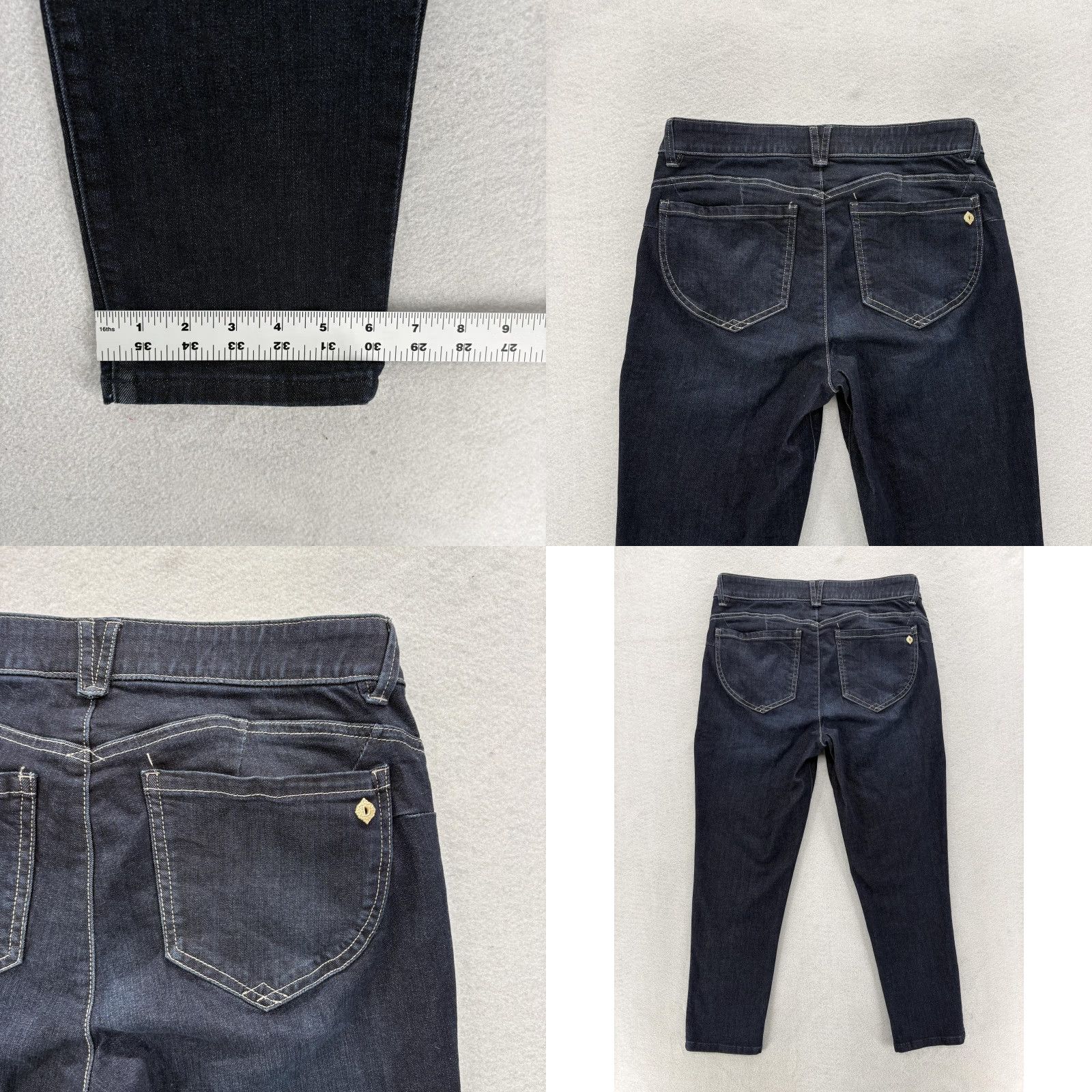 Vintage Democracy Jeans Ankle Womens 12 Blue Mid Rise Slim Stretch Denim 5-Pocket Zipper Button Pocketing N/A Size 34" / US 12 / IT 48 - 8 Thumbnail