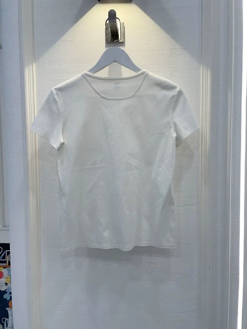 Hermes Hermes Embroidered white T-shirt Size XS / US 0-2 / IT 36-38 - 2 Thumbnail