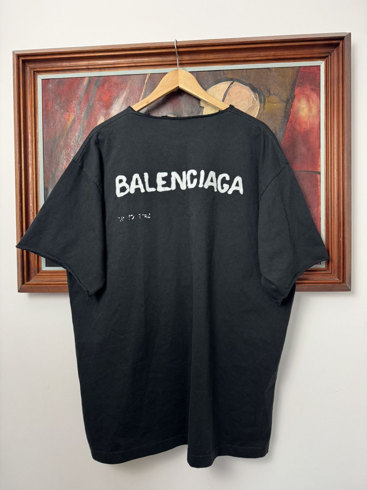 Balenciaga SS23 Balenciaga Spray Logo Distressed Tee Oversize Fit Rare Size US M / EU 48-50 / 2 - 2 Thumbnail