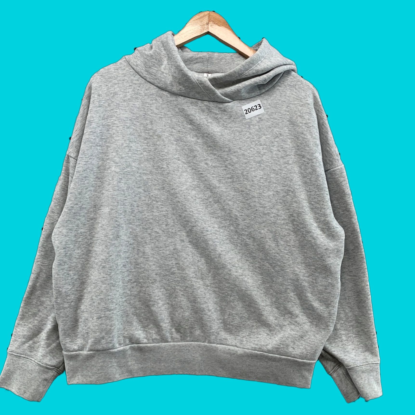 Fabletics Fabletics Hooded Sweatshirt Gray Women Small Hoodie Pullover 24x24 Cowl Size S / US 4 / IT 40 - 1 Thumbnail