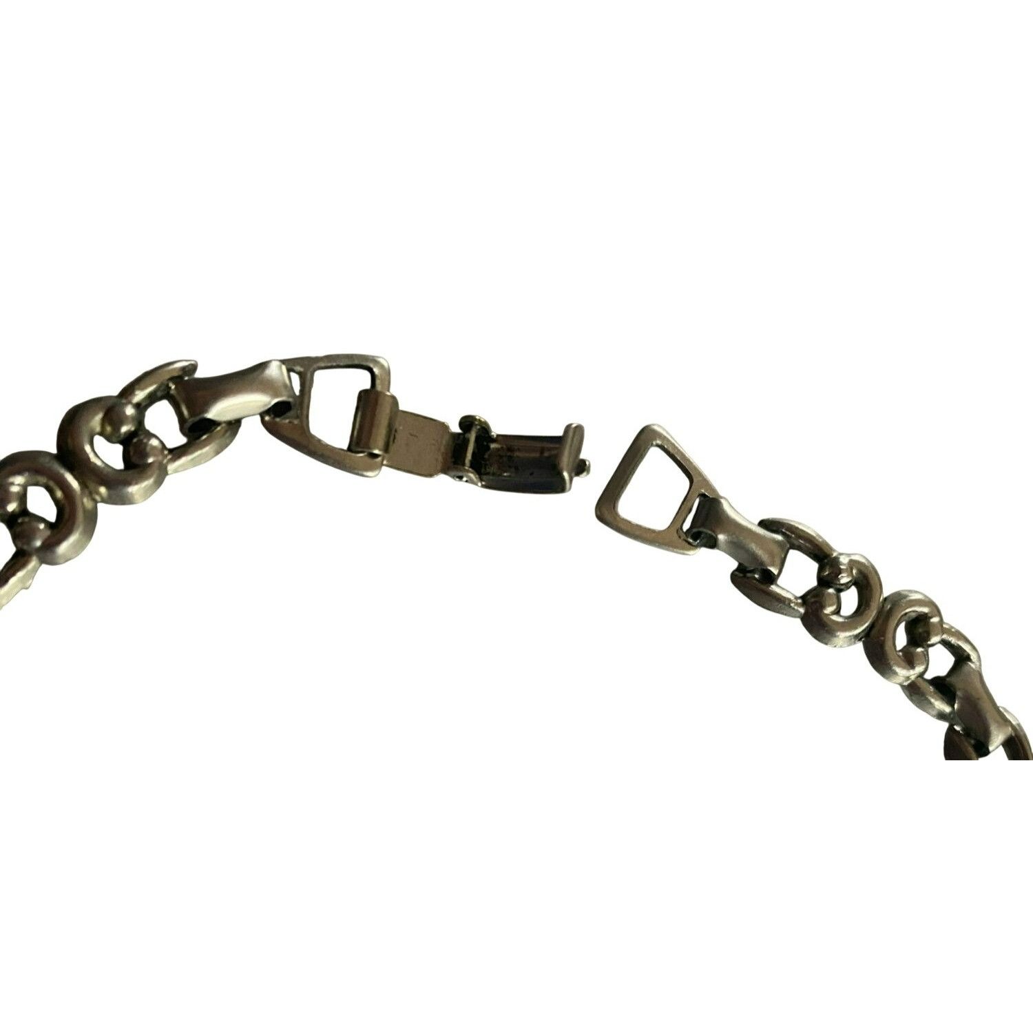 Other Vintage Unique Heavy Silver tone Chain-Link Necklace With Or Size ONE SIZE - 5 Thumbnail