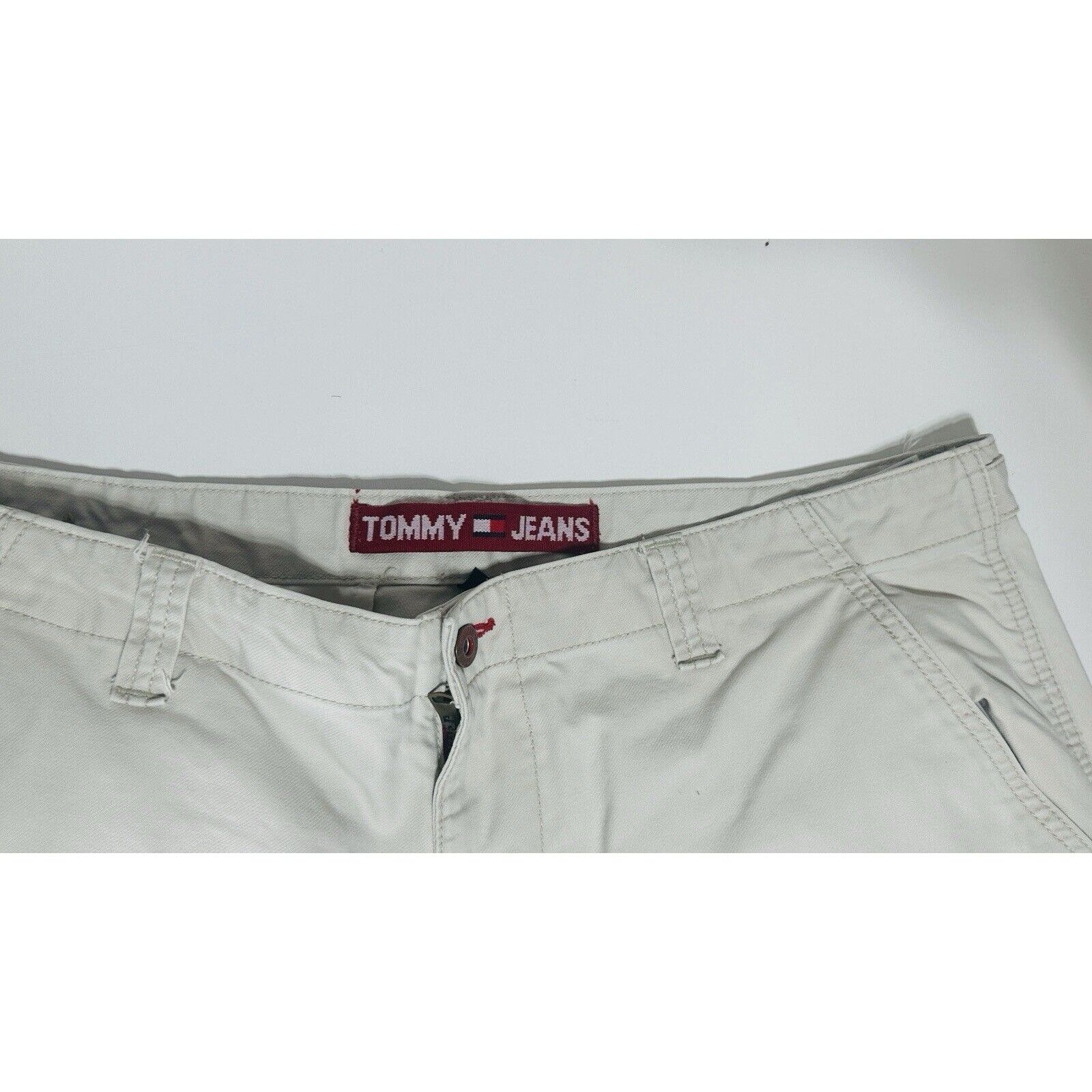 Tommy Hilfiger Vintage Wide Leg Tommy Jeans Mens Cargo Khaki Pants 38 90s Size US 38 / EU 54 - 5 Thumbnail