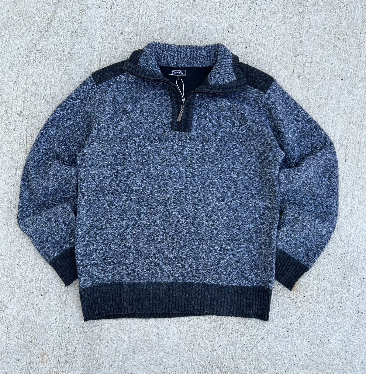 Other Portabella New York Grey Marl Quarter Zip Knit Sweater Size US L / EU 52-54 / 3 - 1 Thumbnail