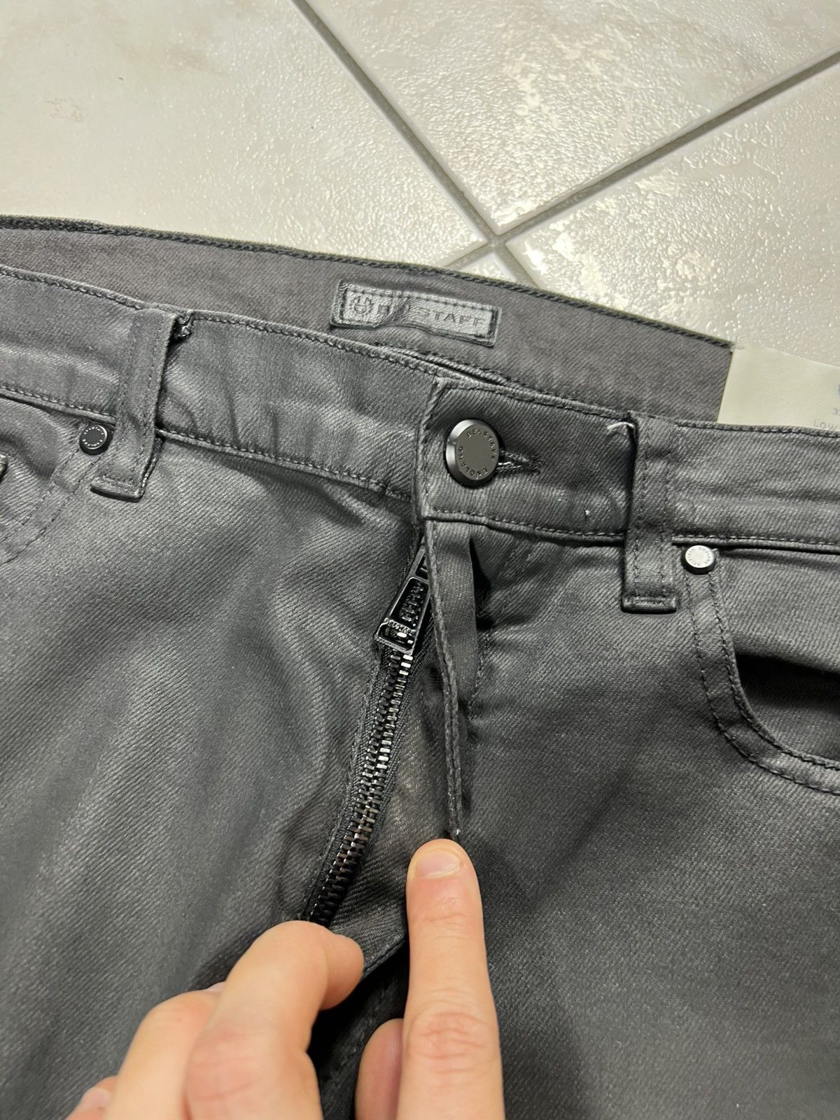 Belstaff Belstaff England waxed motorcycle slim fit pants with pocket Size US 33 - 23 Thumbnail