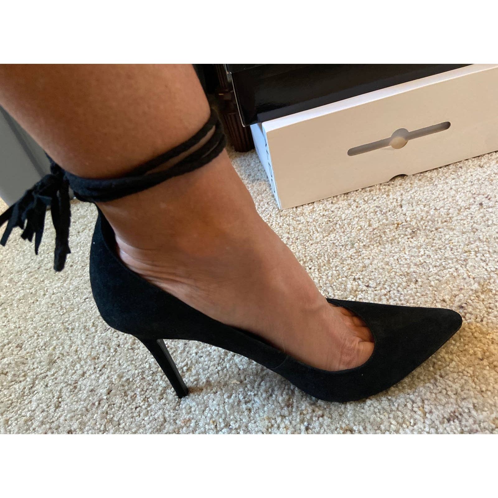 Joie Joie Angelynn Black Suede Ankle Strap Tassel Heels Size 9.5 Size US 9.5 / IT 39.5 - 9 Thumbnail