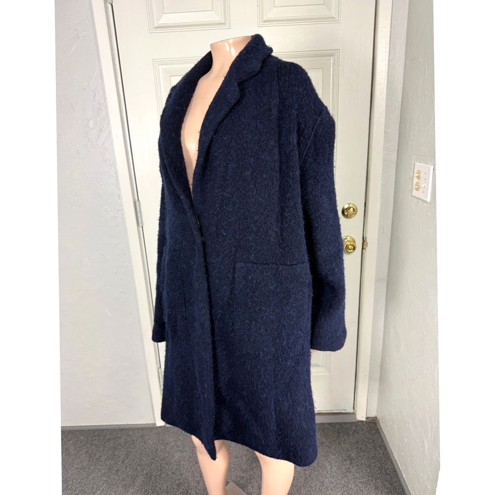 Vince Vince Sweater Womens S Women Cardigan Button jacket Navy Fuzzy Wool Alpaca Collar Size S / US 4 / IT 40 - 3 Thumbnail