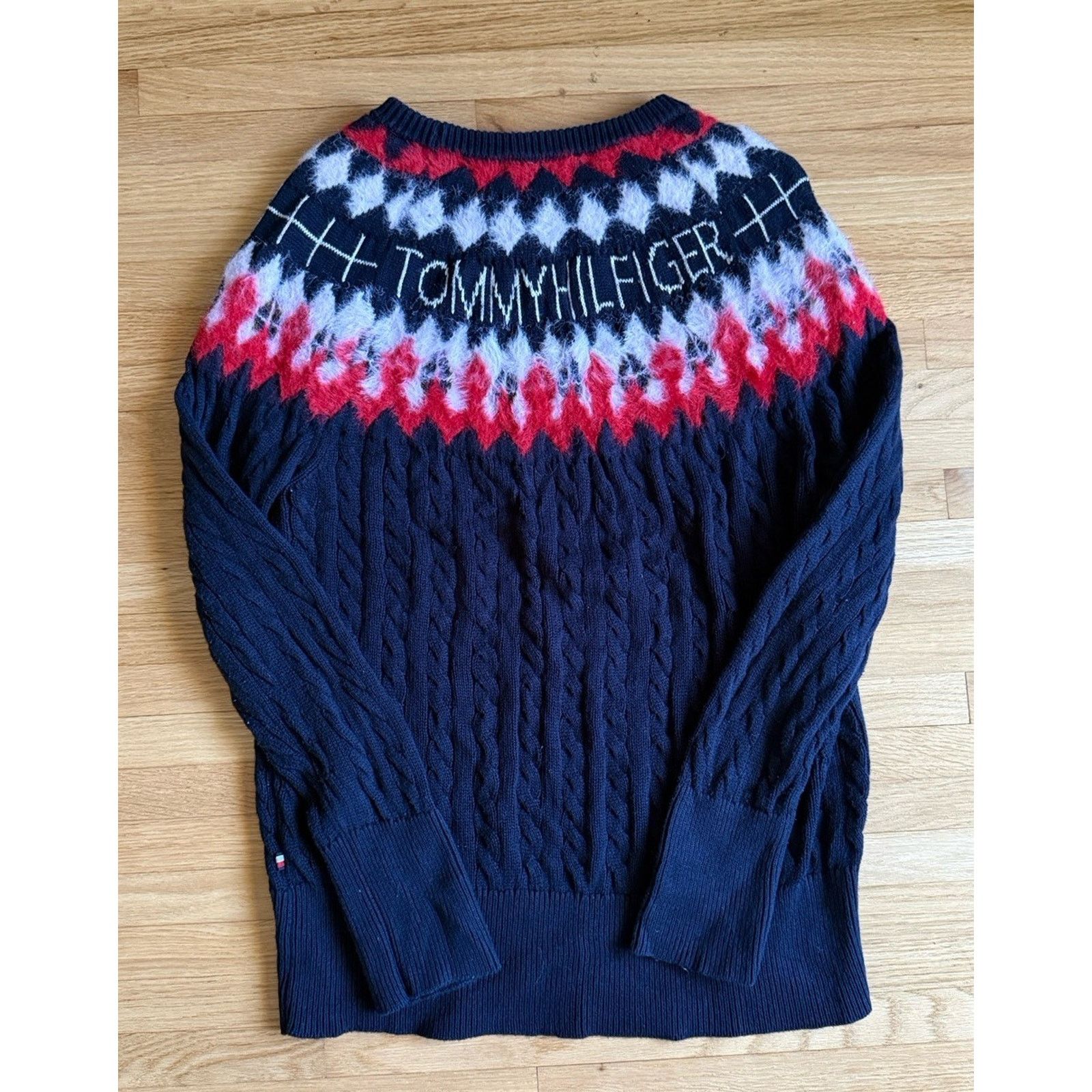 Tommy Hilfiger Tommy Hilfiger L Sweater Snowflake Nordic Fair Isle Pattern Size US L / EU 52-54 / 3 - 9 Thumbnail