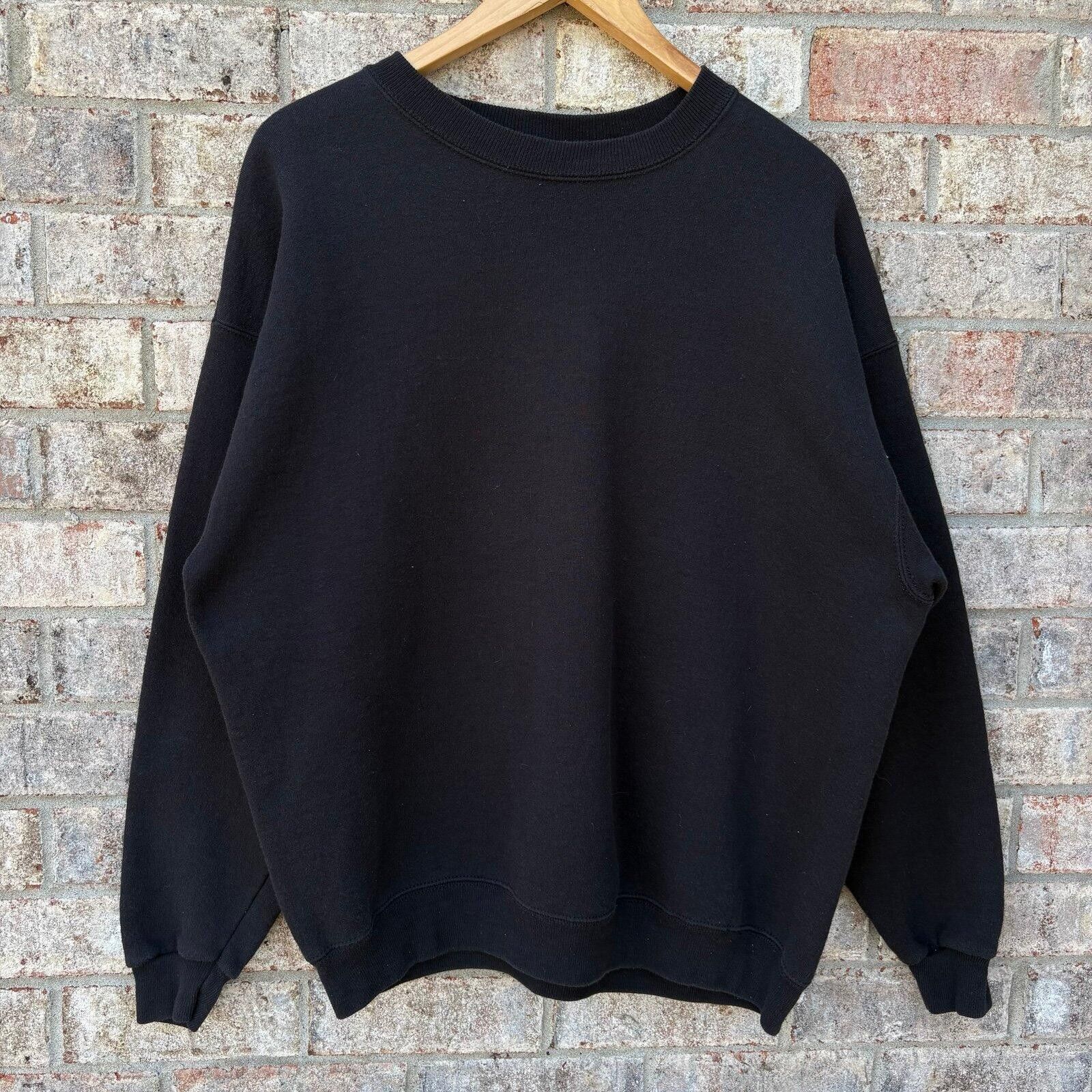 Tultex Vintage 80s Essential Blank black sweatshirt Size US XL / EU 56 / 4 - 1 Thumbnail