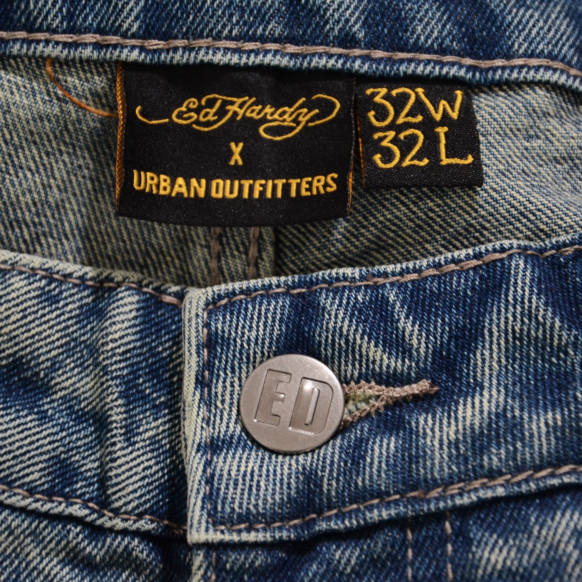 Ed Hardy [Tiny Flaw & Wrong Size Tag] Ed Hardy Jeans Baggy Hiphop Size US 31 - 6 Thumbnail