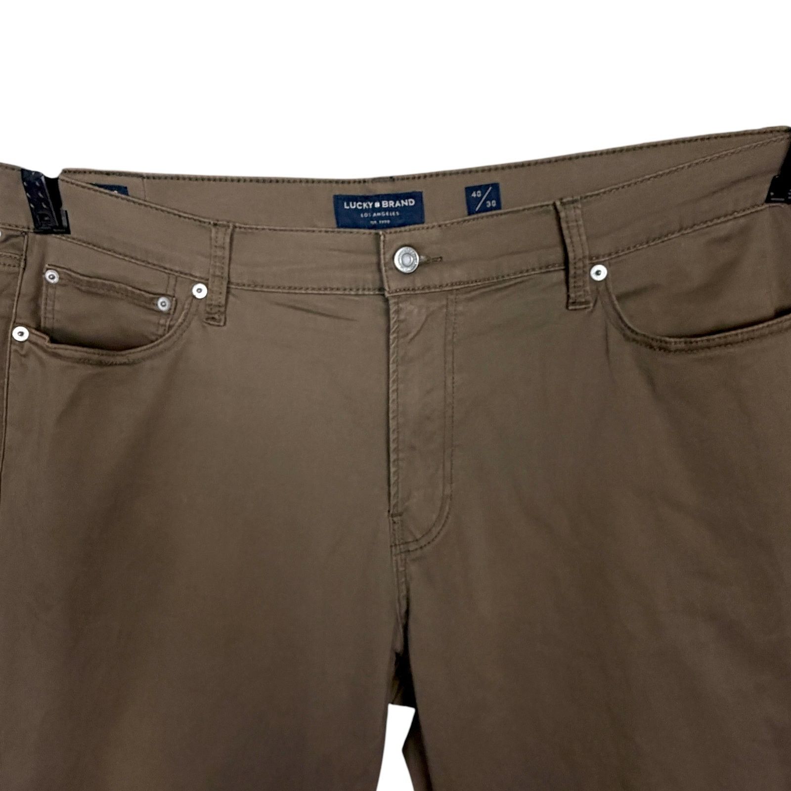 Lucky Brand Lucky Brand Men 40x30 410 Athletic Slim Chino Pants Green Size US 40 / EU 56 - 4 Thumbnail