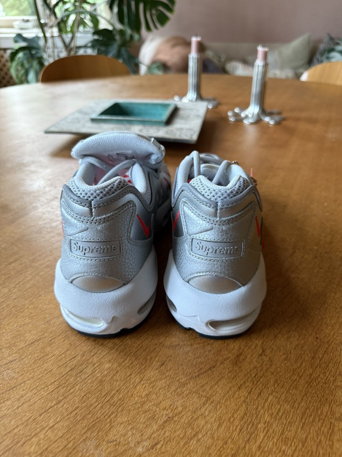 Nike × Supreme Nike Air Max 96/S Metallic Silver/Speed red Size US 11 / EU 44 - 5 Thumbnail