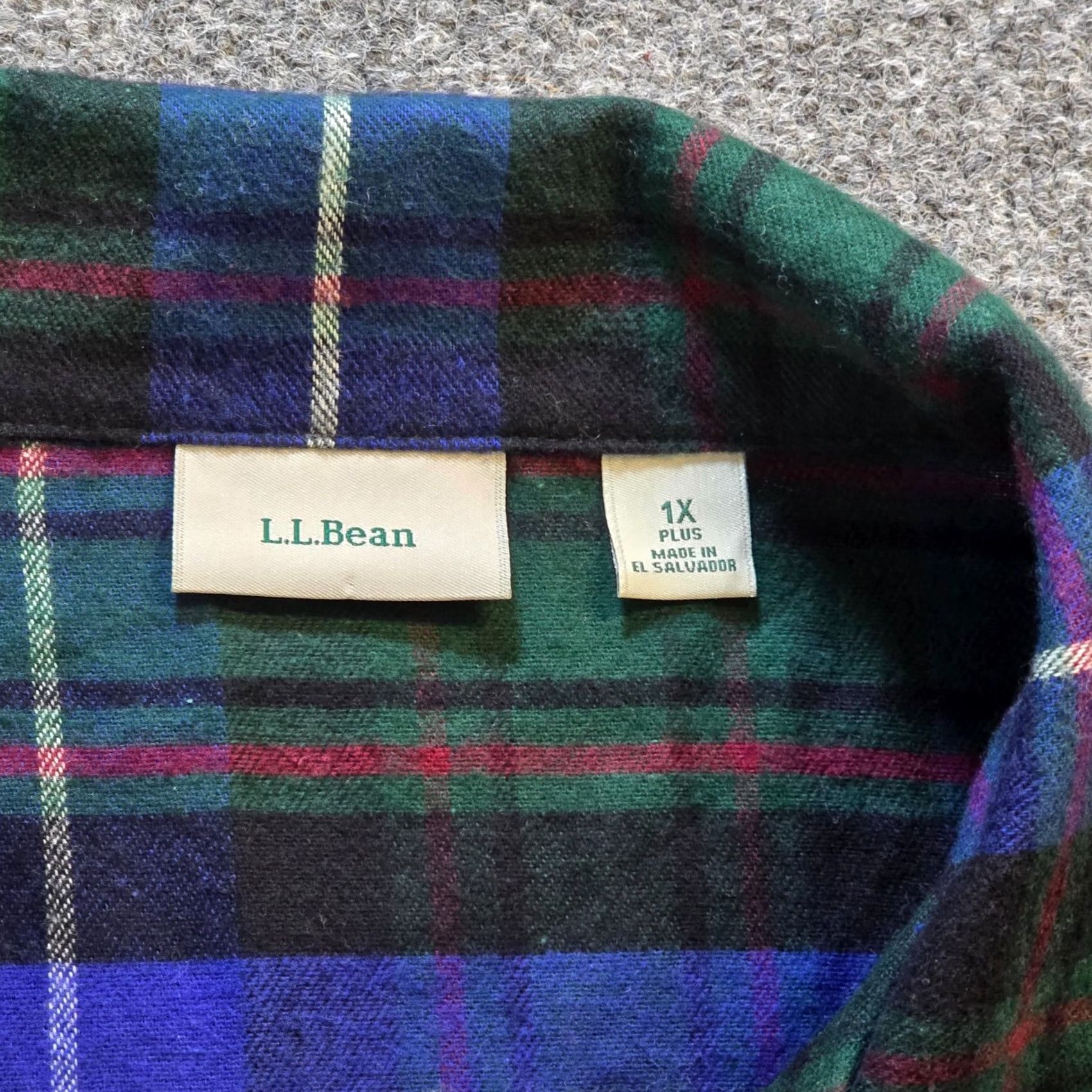 Vintage LL Bean Pajama Top Women 1X Green Scotch Plaid Flannel Button Cozy Lounge Shirt Size XL / US 12-14 / IT 48-50 - 4 Thumbnail