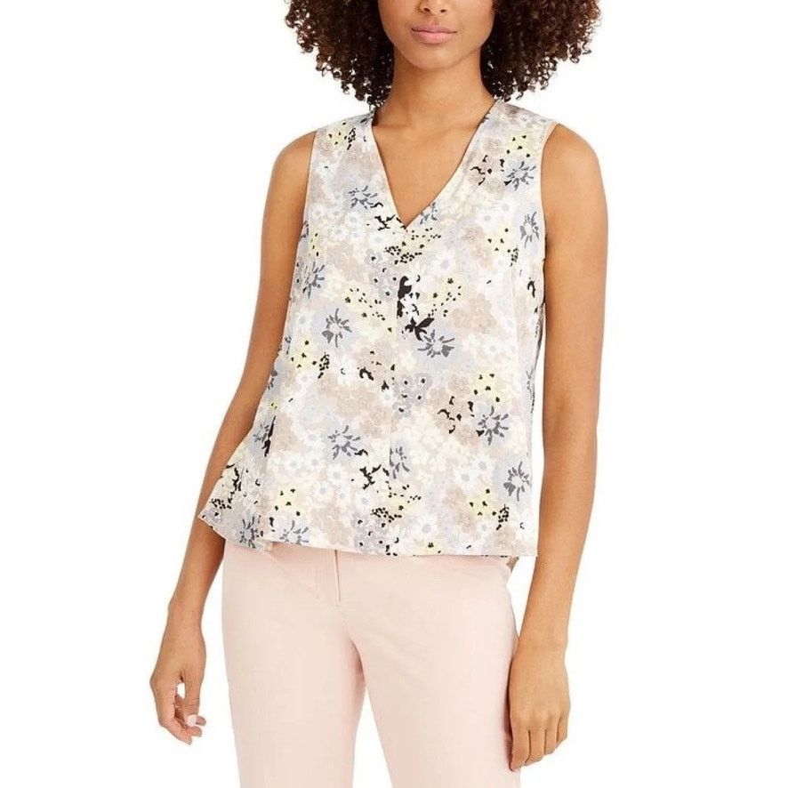 Calvin Klein Calvin Klein Women's Floral V-Neck Sleeveless Blouse Size XL Size XL / US 12-14 / IT 48-50 - 1 Thumbnail