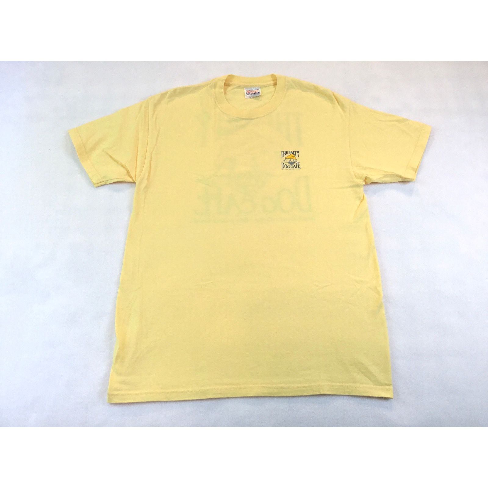 Hanes Salty Dog Cafe Logo Yellow Blue T-Shirt Front/Back Size Med Size US M / EU 48-50 / 2 - 1 Thumbnail