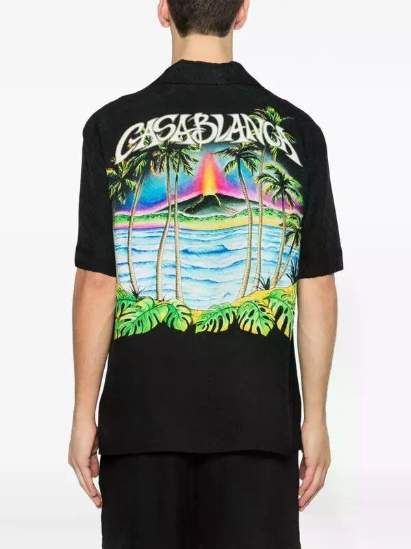 Casablanca o1h1sh10526 Volcano Short Sleeve Shirt in Black Size US L / EU 52-54 / 3 - 5 Thumbnail