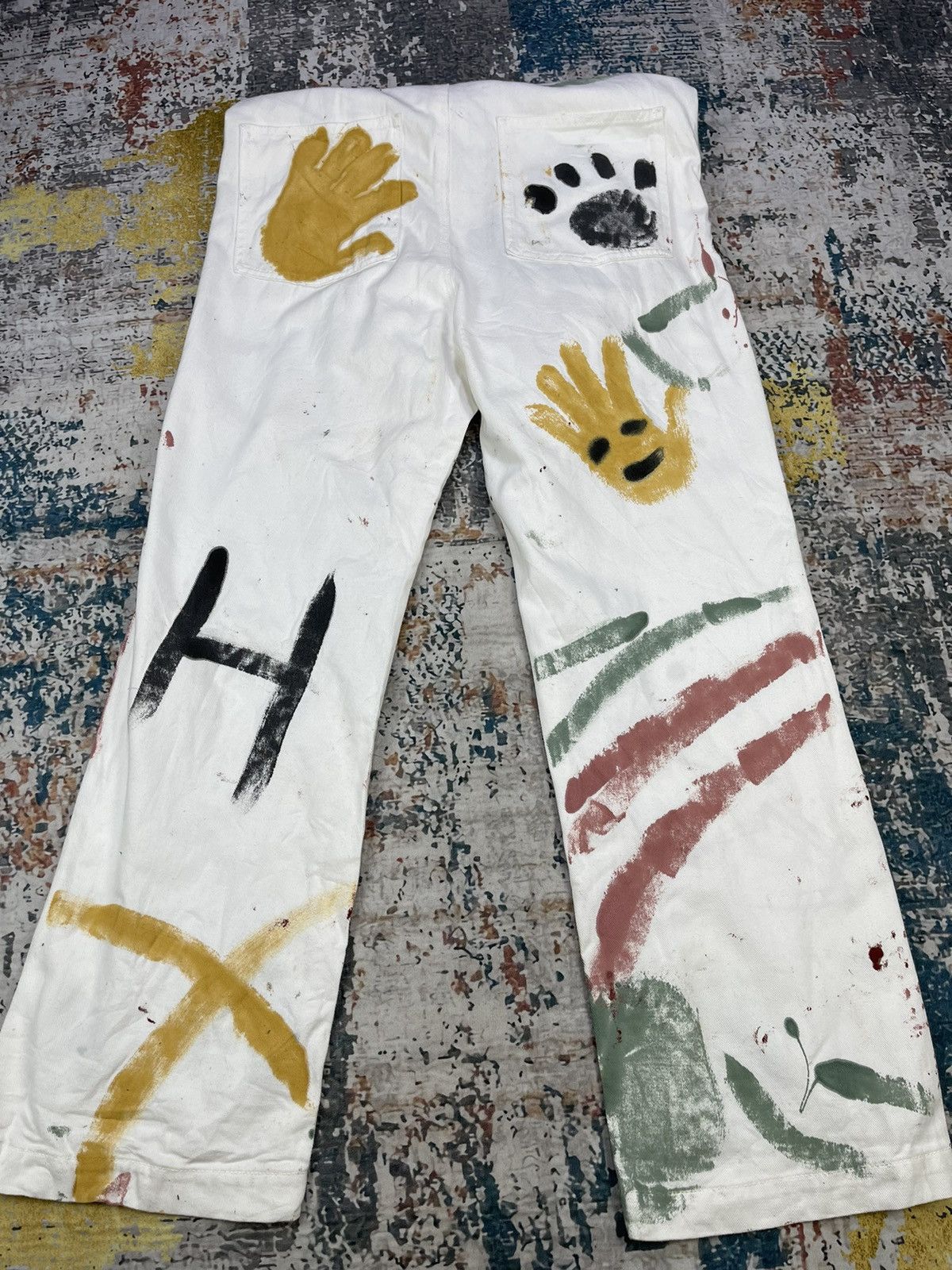 Japanese Brand Art Deco Wego Paint Splatter Bib Denim Overalls Size US 34 / EU 50 - 5 Thumbnail