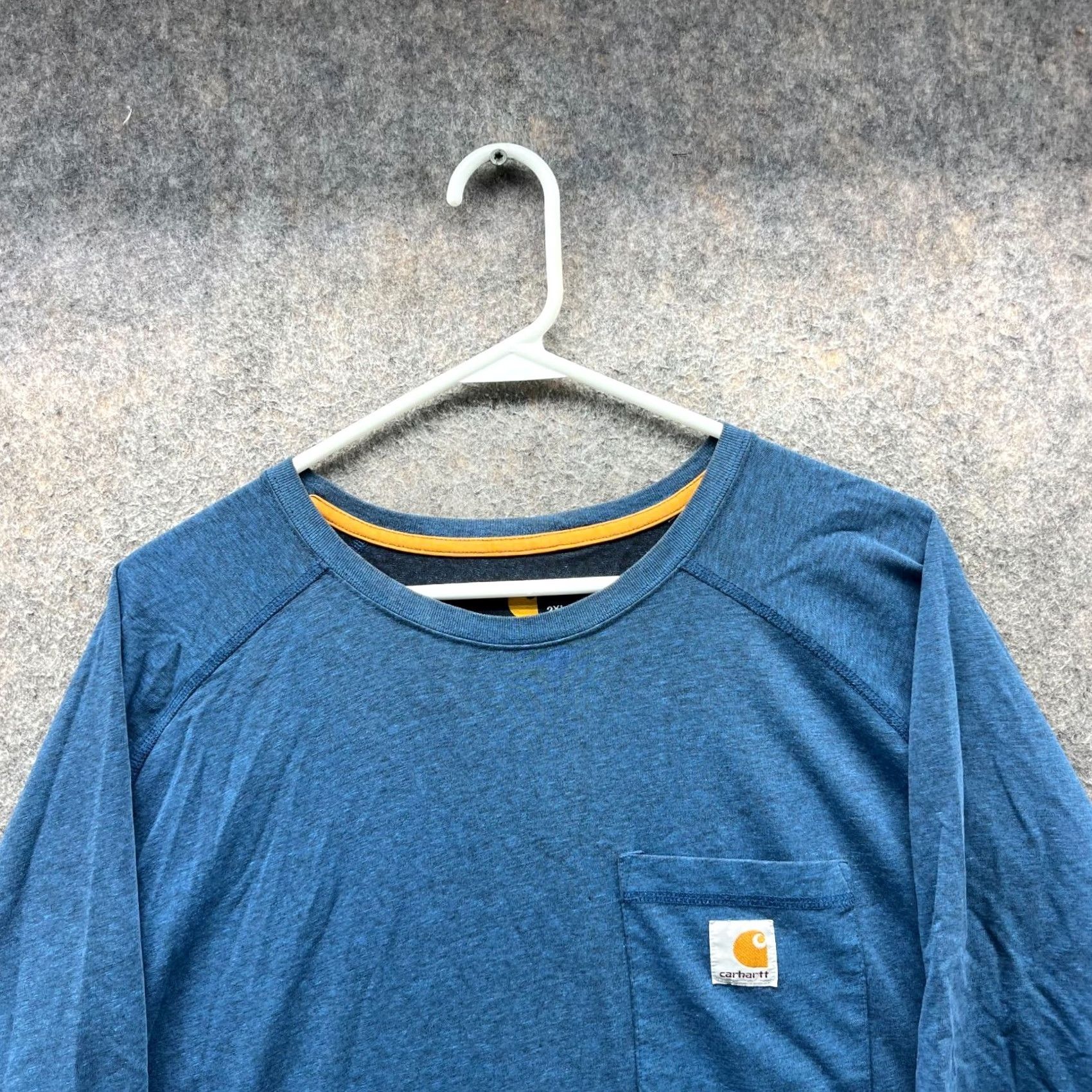 Carhartt VINTAGE Carhartt Shirt Mens 2XL Blue Crewneck Relaxed Midweight Cotton Pocket Tee Size US XXL / EU 58 / 5 - 3 Thumbnail