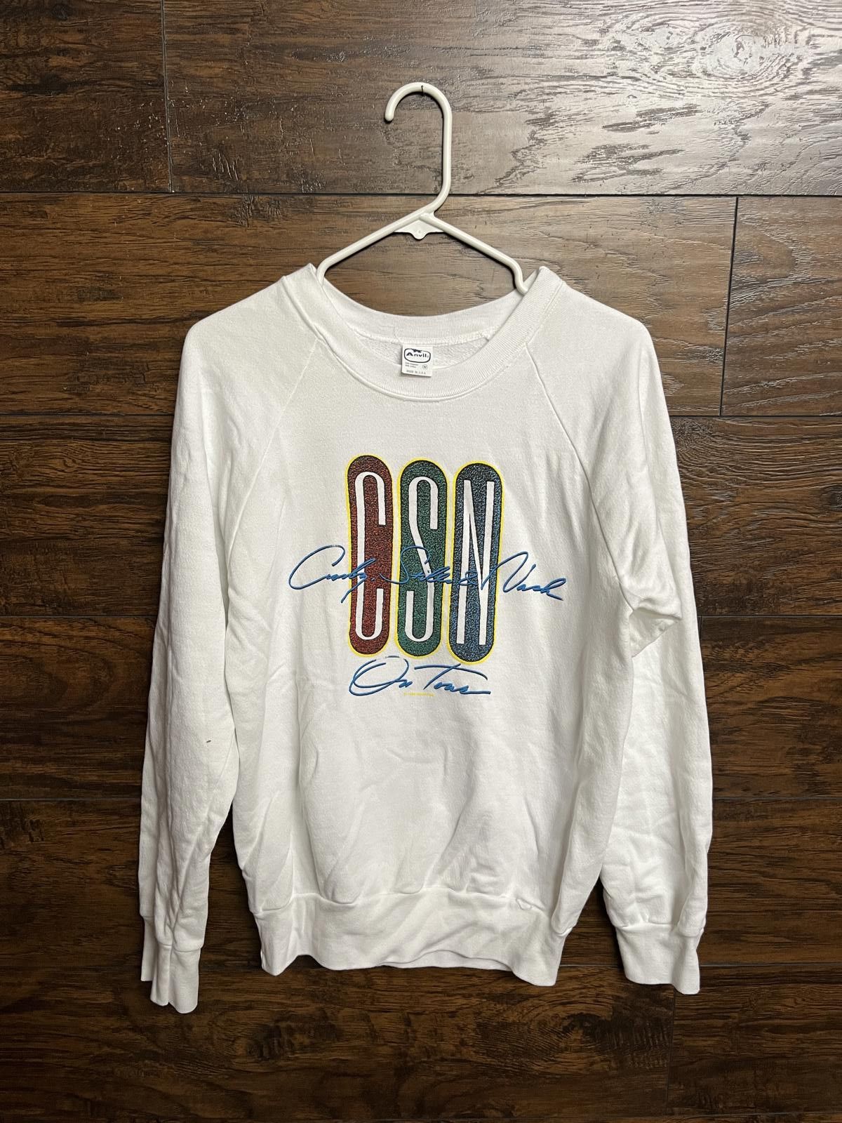 Anvil VTG Crosby Stills & Nash On Tour Sweatshirt 1988 CSN Tour -M Size US M / EU 48-50 / 2 - 1 Thumbnail