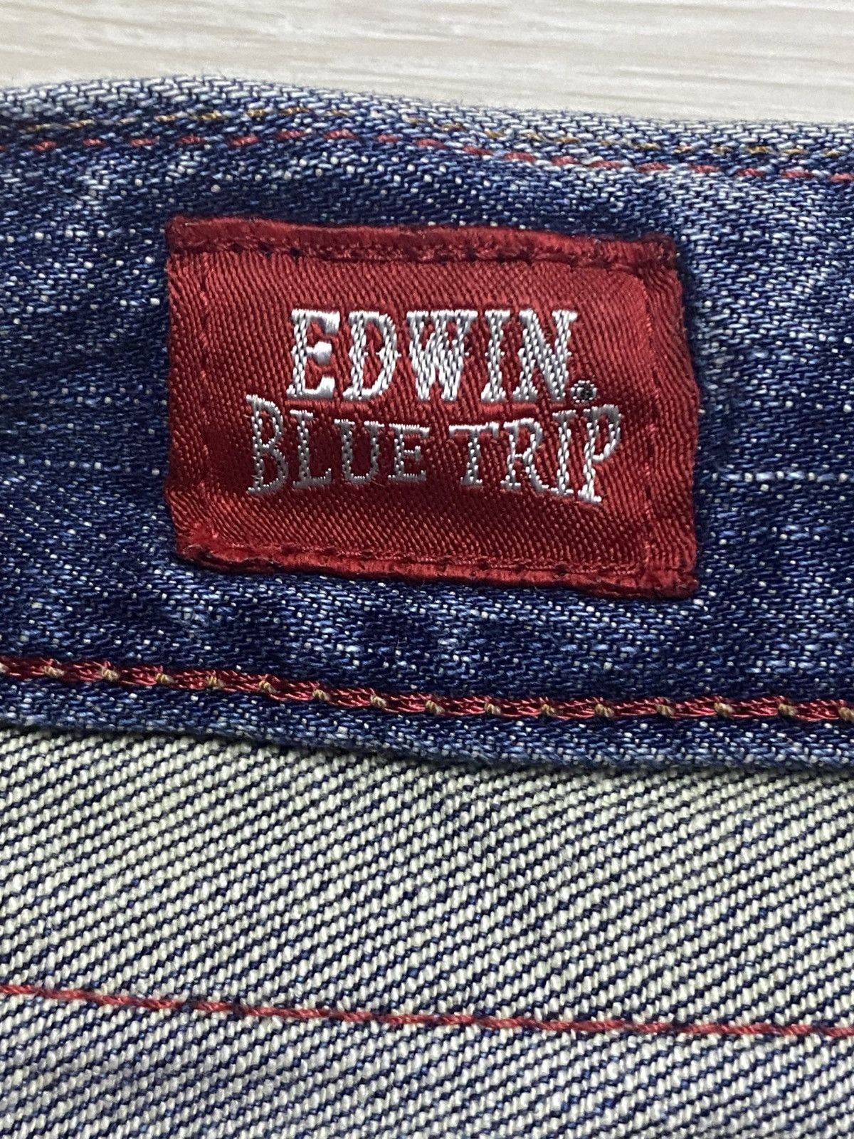 Edwin Japanese Brand Edwin Blue Trip Grunge Distressed Loose Jeans Size US 35 - 15 Thumbnail