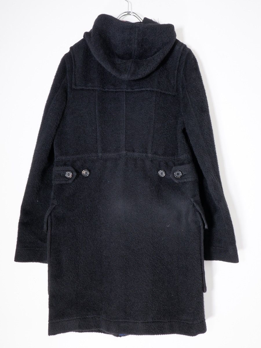 Coat Alpaca Wool Claw Duffle Hooded Toggle Button Black