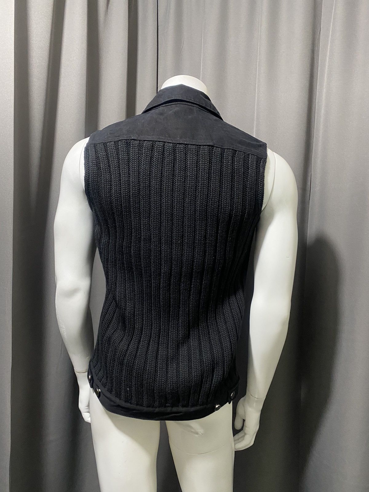 Alexander McQueen 2000s Alexander Mcqueen- Cargo Denim Knit Vest Size US M / EU 48-50 / 2 - 2 Thumbnail