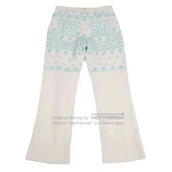 white vintage embroidered flower pants.