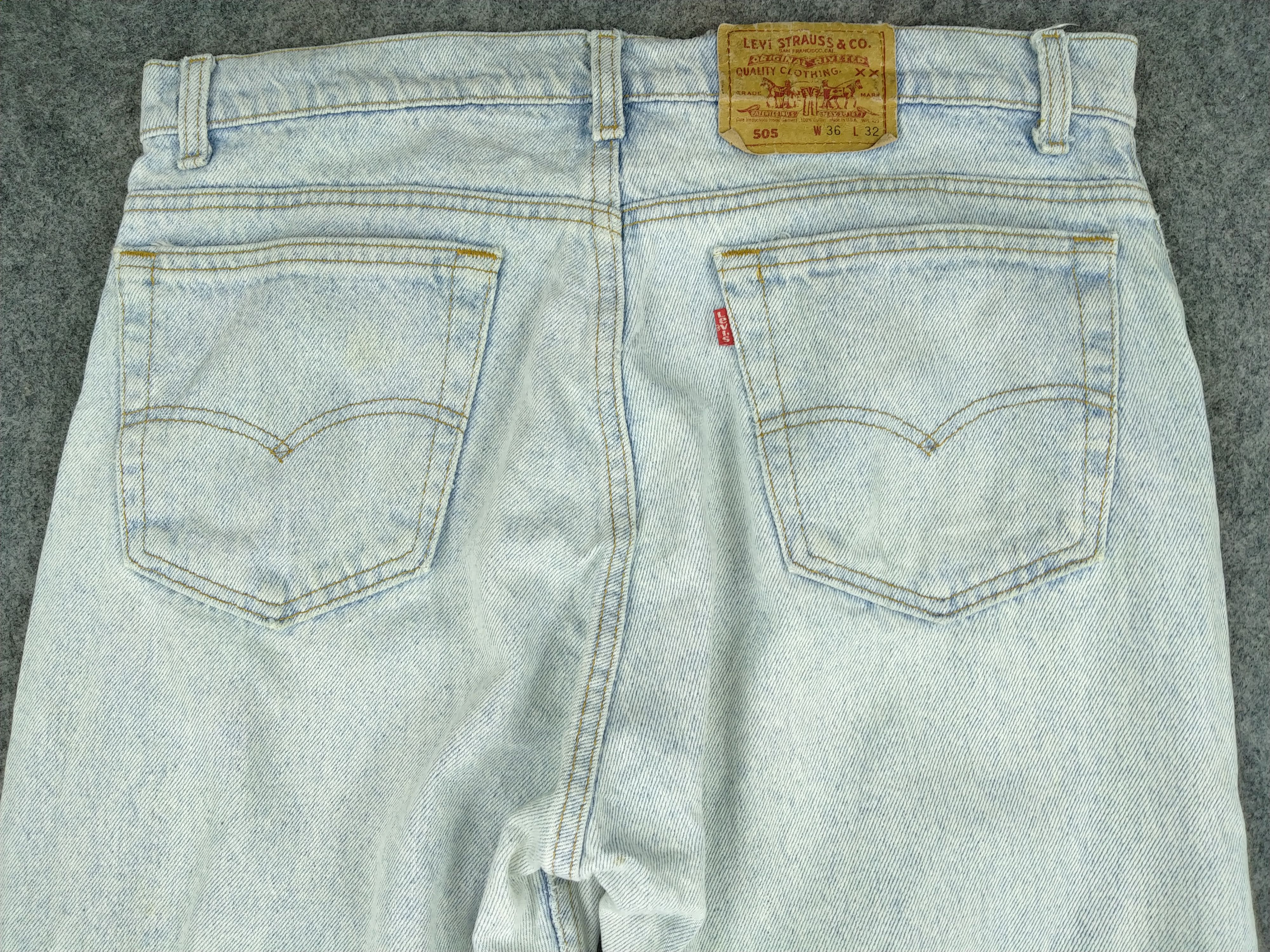 Japanese Brand Light Wash Vintage Levi's 505 USA Denim 35 x 32.5 -JN591 Size US 36 / EU 52 - 4 Thumbnail