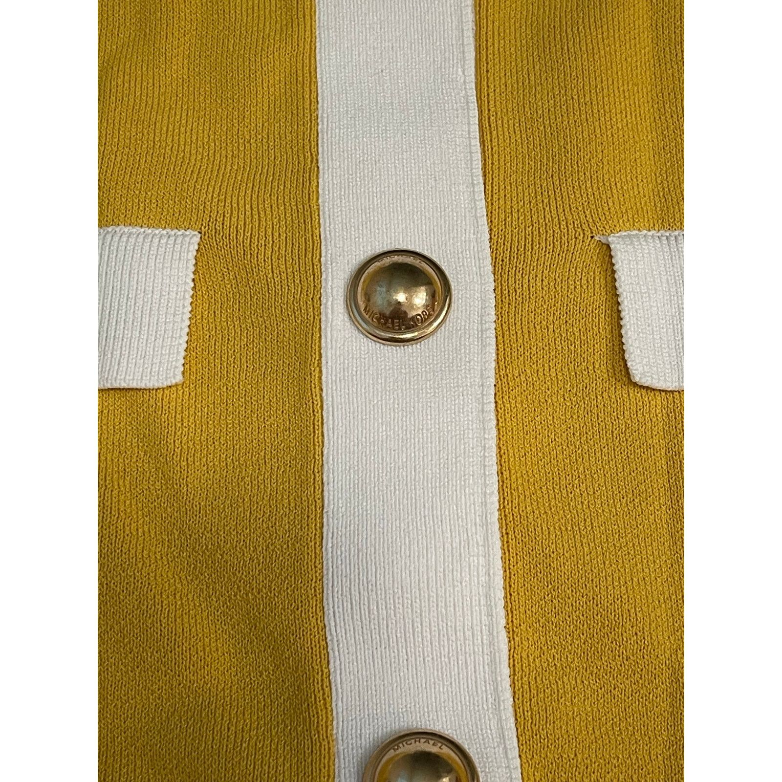 Michael Kors 🧥 Michael Kors Daisy Yellow Button-Up Sweater – Size XS Size XS / US 0-2 / IT 36-38 - 4 Thumbnail